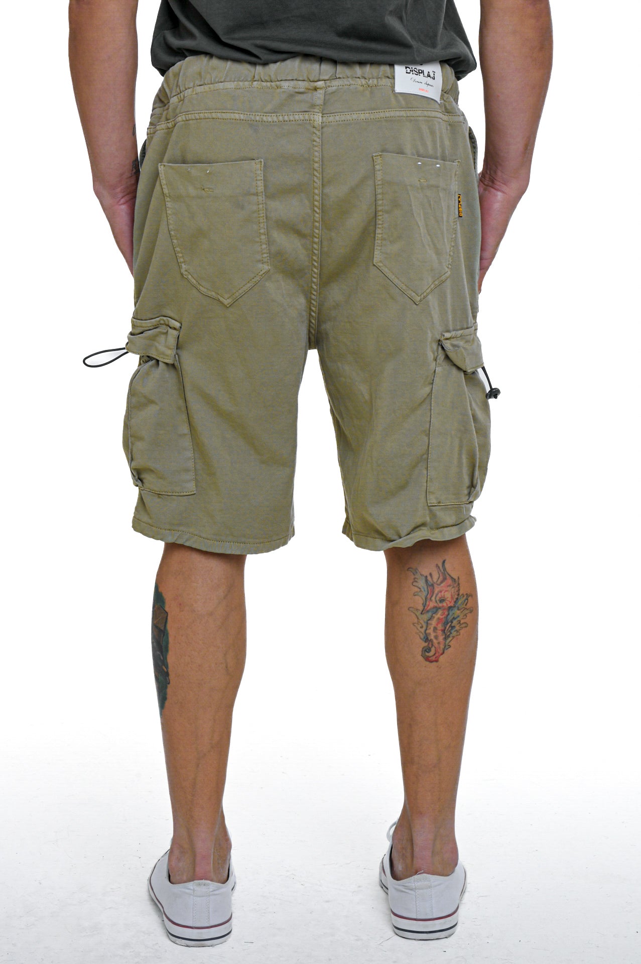 Regular Stand Bilevelt green cotton Bermuda shorts