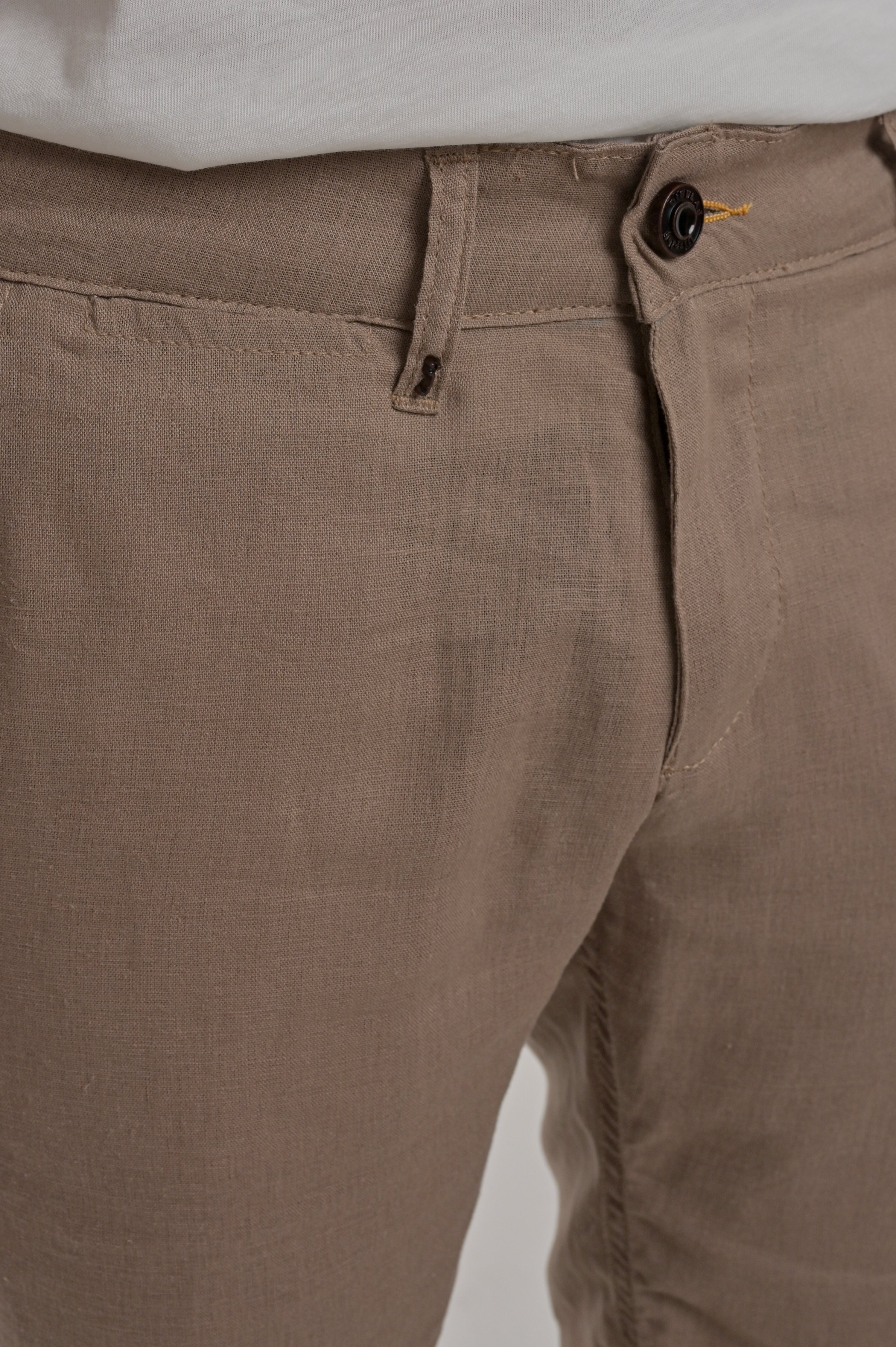 Bermuda in lino slim Martin fango SS26