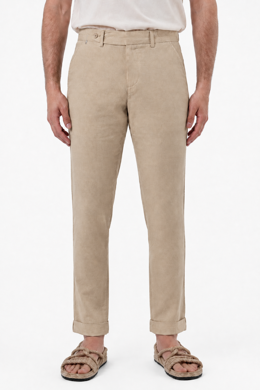 Classic Slim Racket Trousers Linen Blue SS25