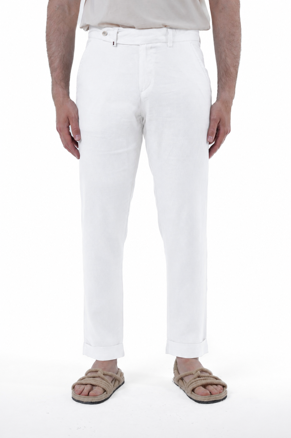Classic Slim Racket Trousers Linen Blue SS25