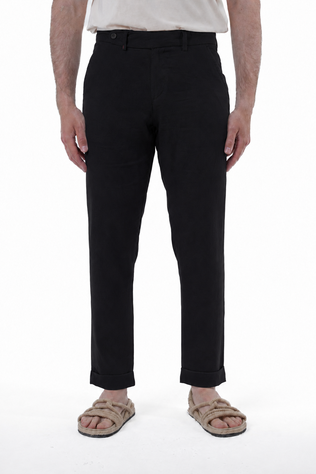 Classic Slim Racket Trousers Linen Blue SS25