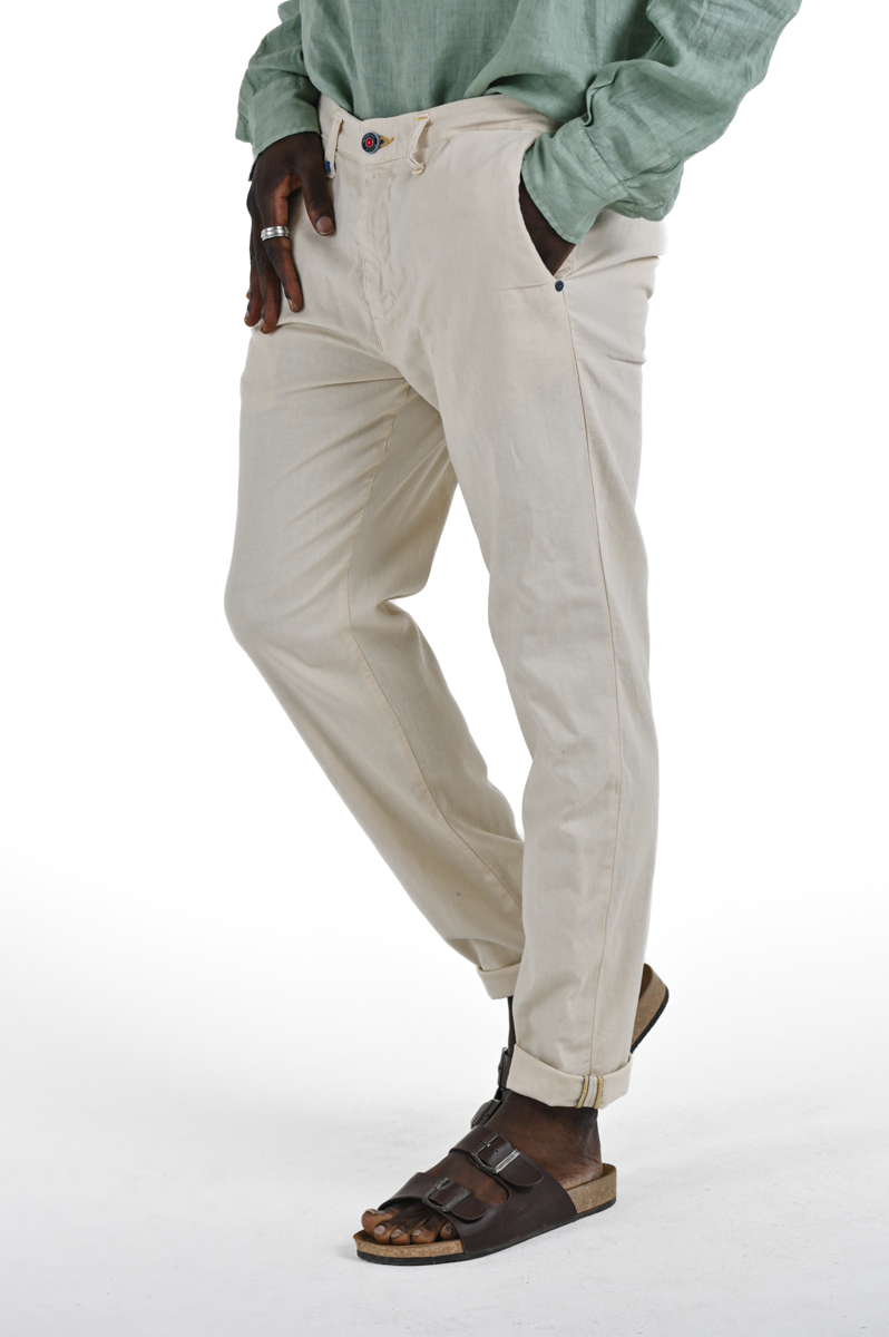 Pantalon slim Sonic Sea Panna SS24