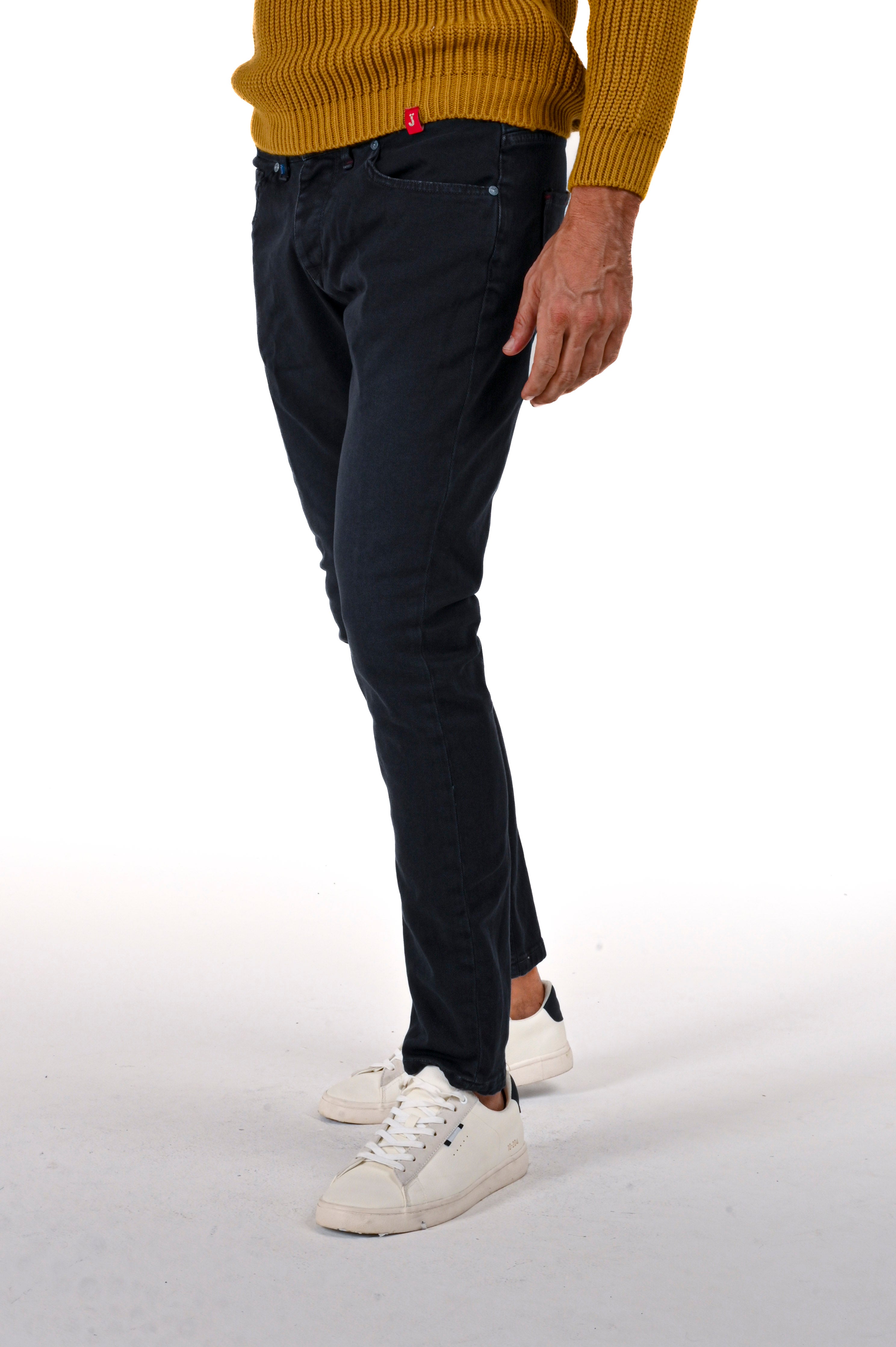 Pantaloni in cotone slim New London Bull blu FW24/25