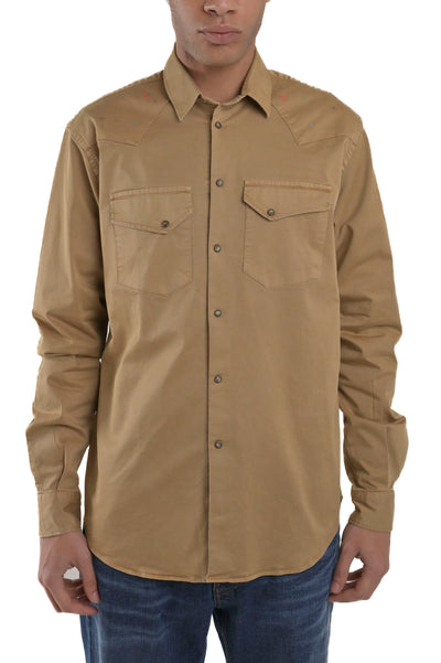 Spy Bull Regular Shirt Biscuit Pattern FW24/25