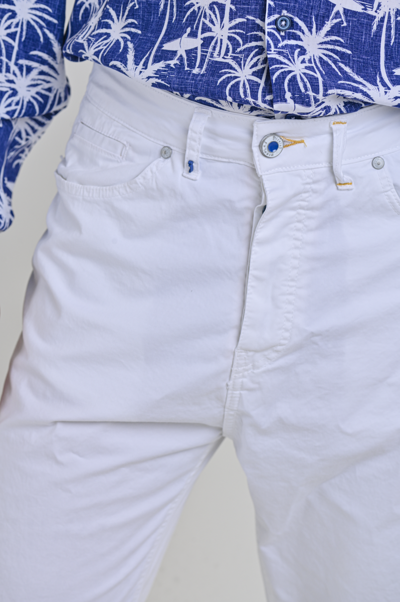 Loose Cotton Pants King Raso White SS25