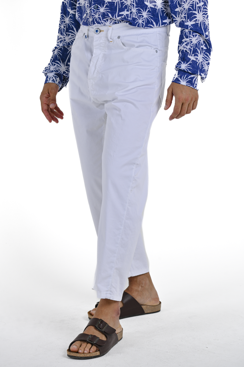 Loose Cotton Pants King Raso White SS25
