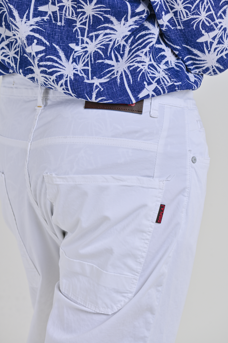 Loose Cotton Pants King Raso White SS25