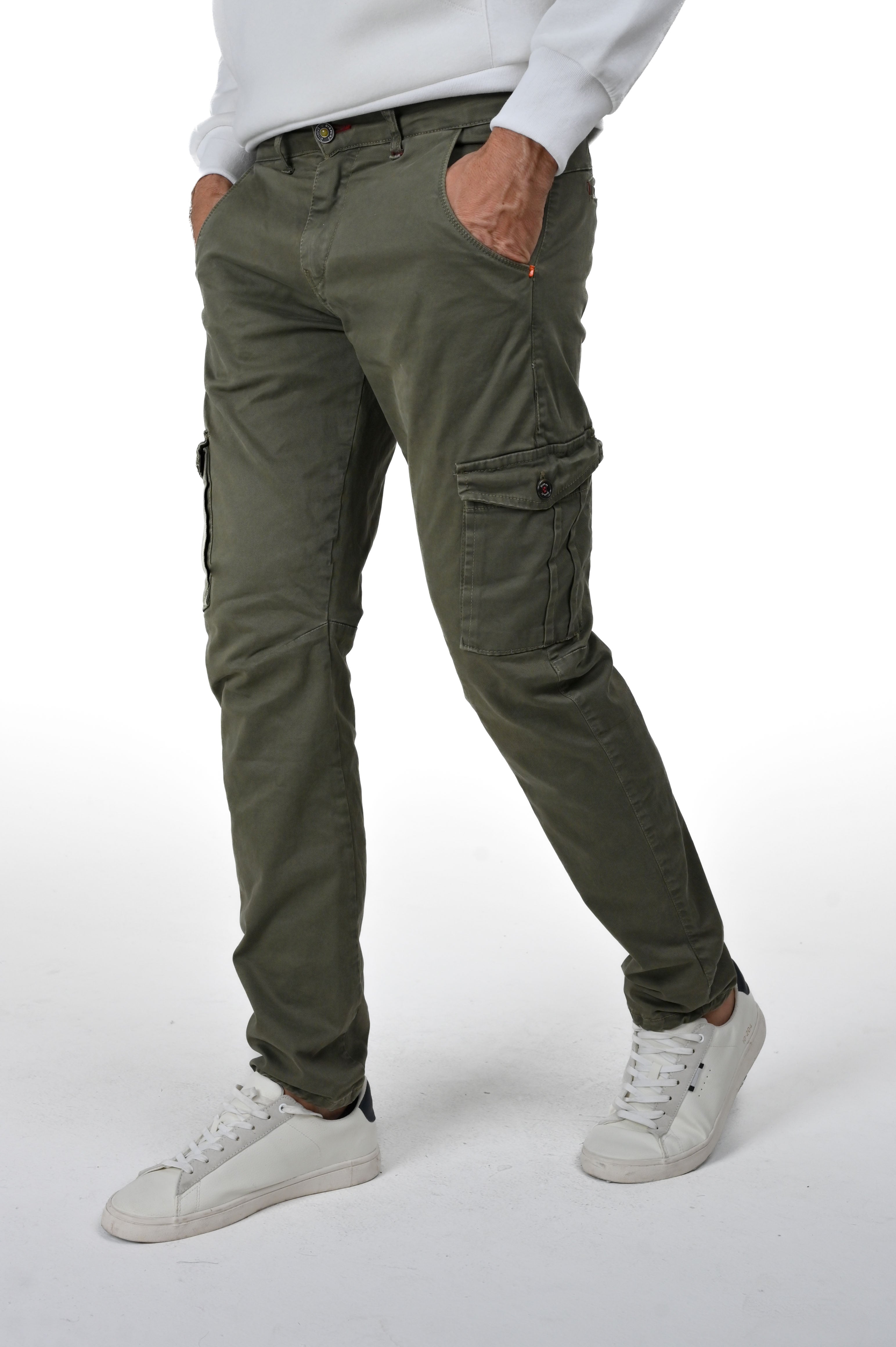 Cezanne beige slim cotton trousers FW24/25