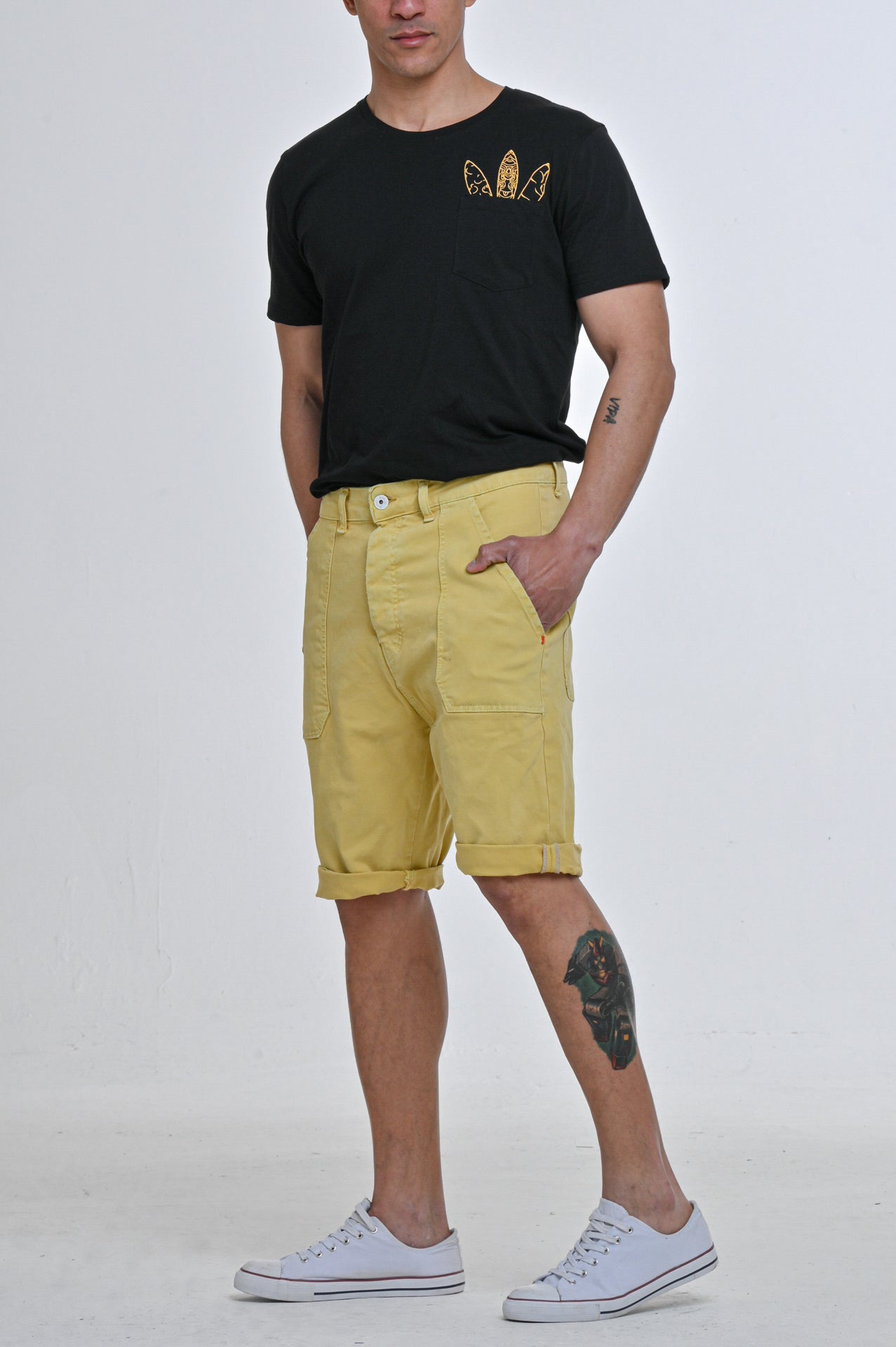 Loose People Mustard Cotton Bermuda Shorts SS24