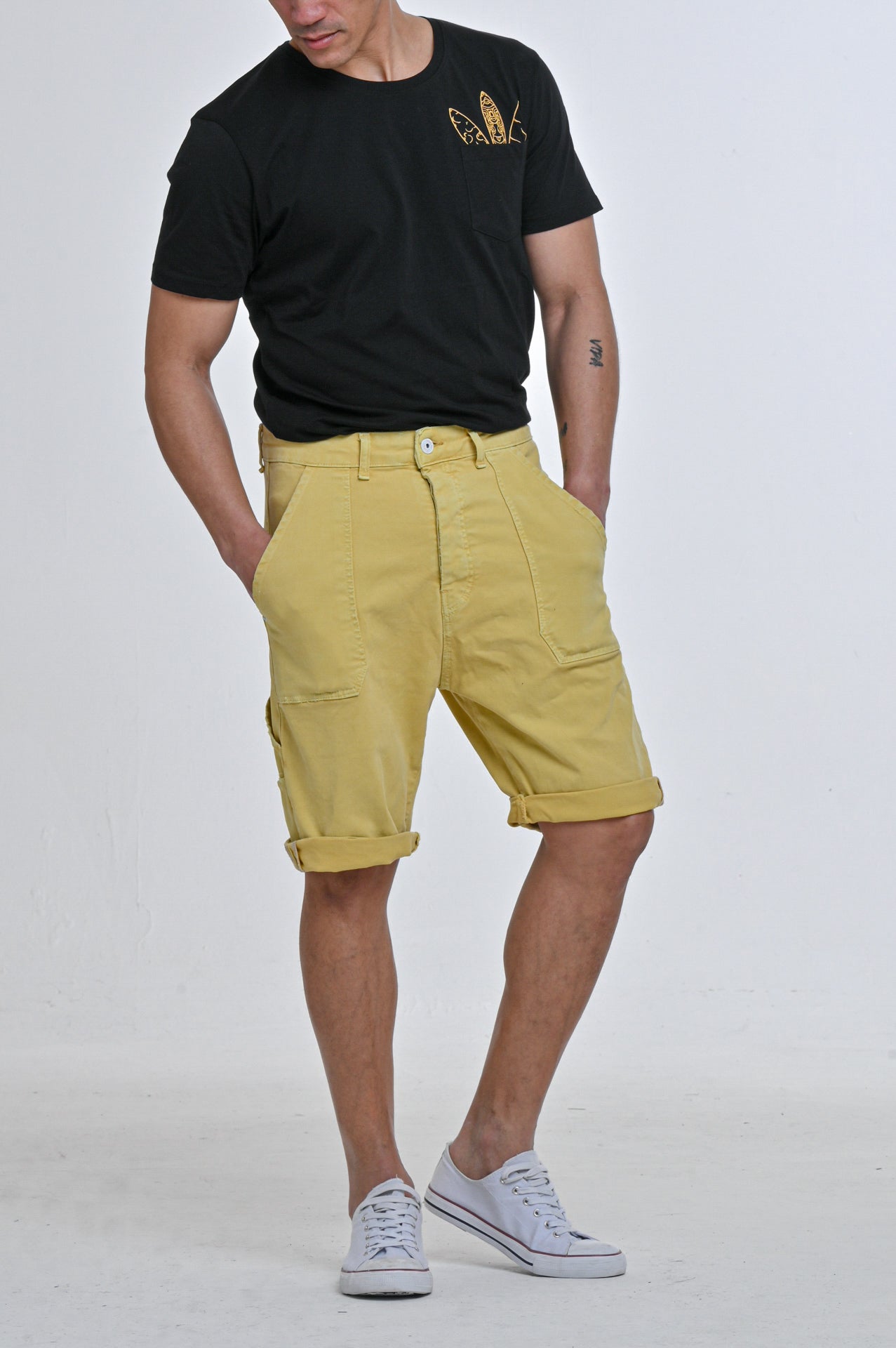 Loose People Mustard Cotton Bermuda Shorts SS24