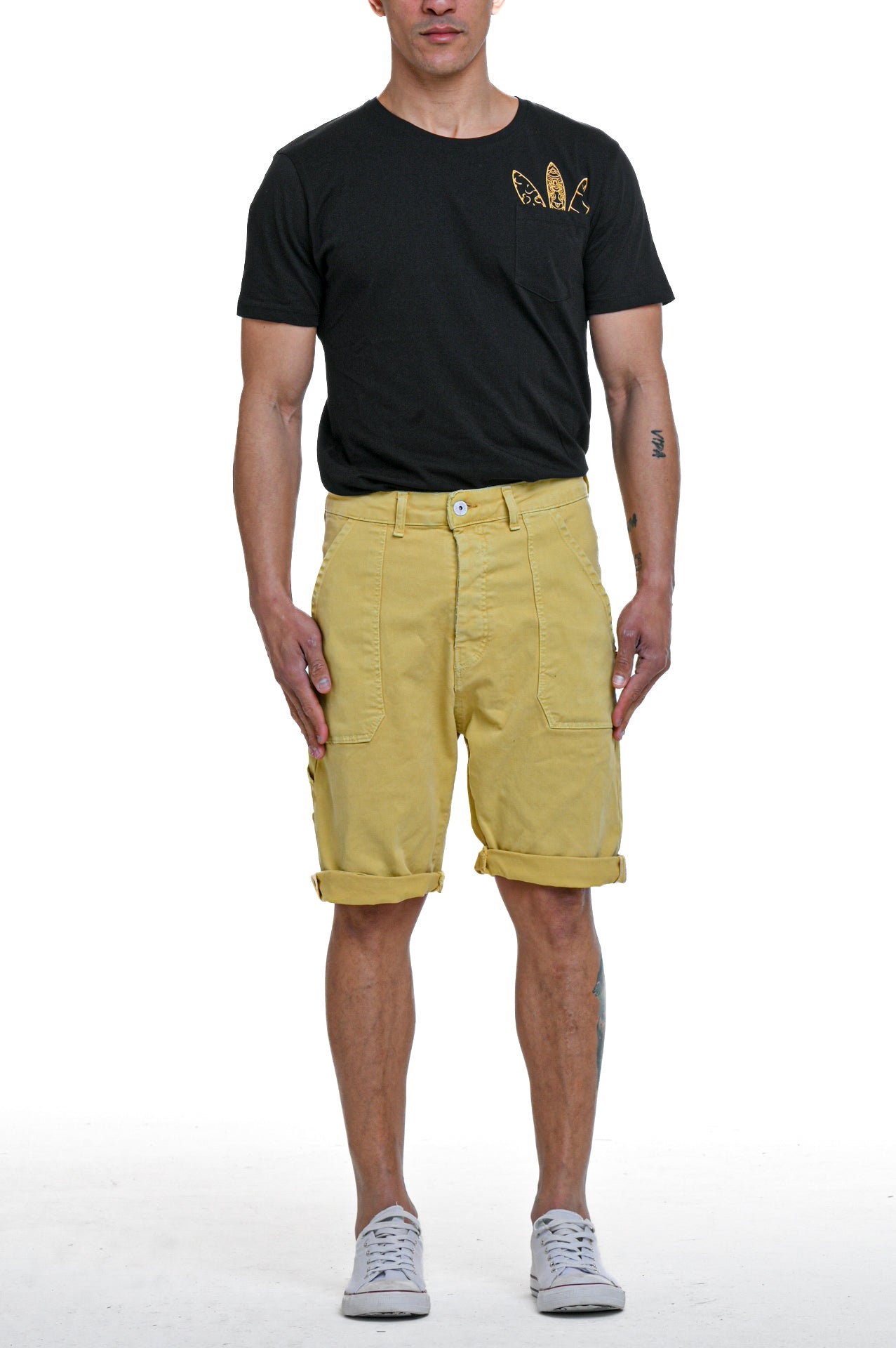 Loose People Mustard Cotton Bermuda Shorts SS24