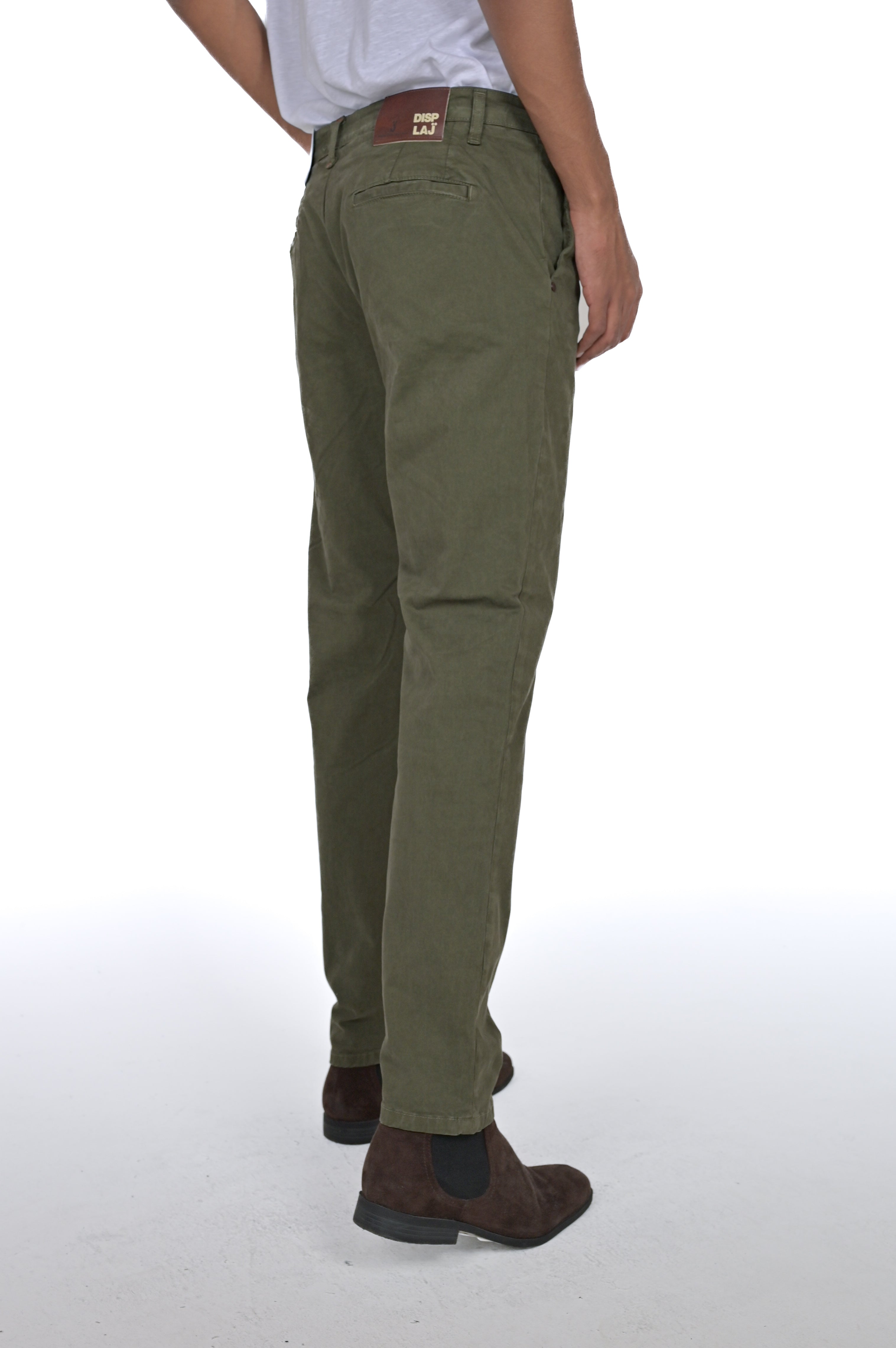 Pantaloni in cotone slim Sonic Raso verde FW24/25