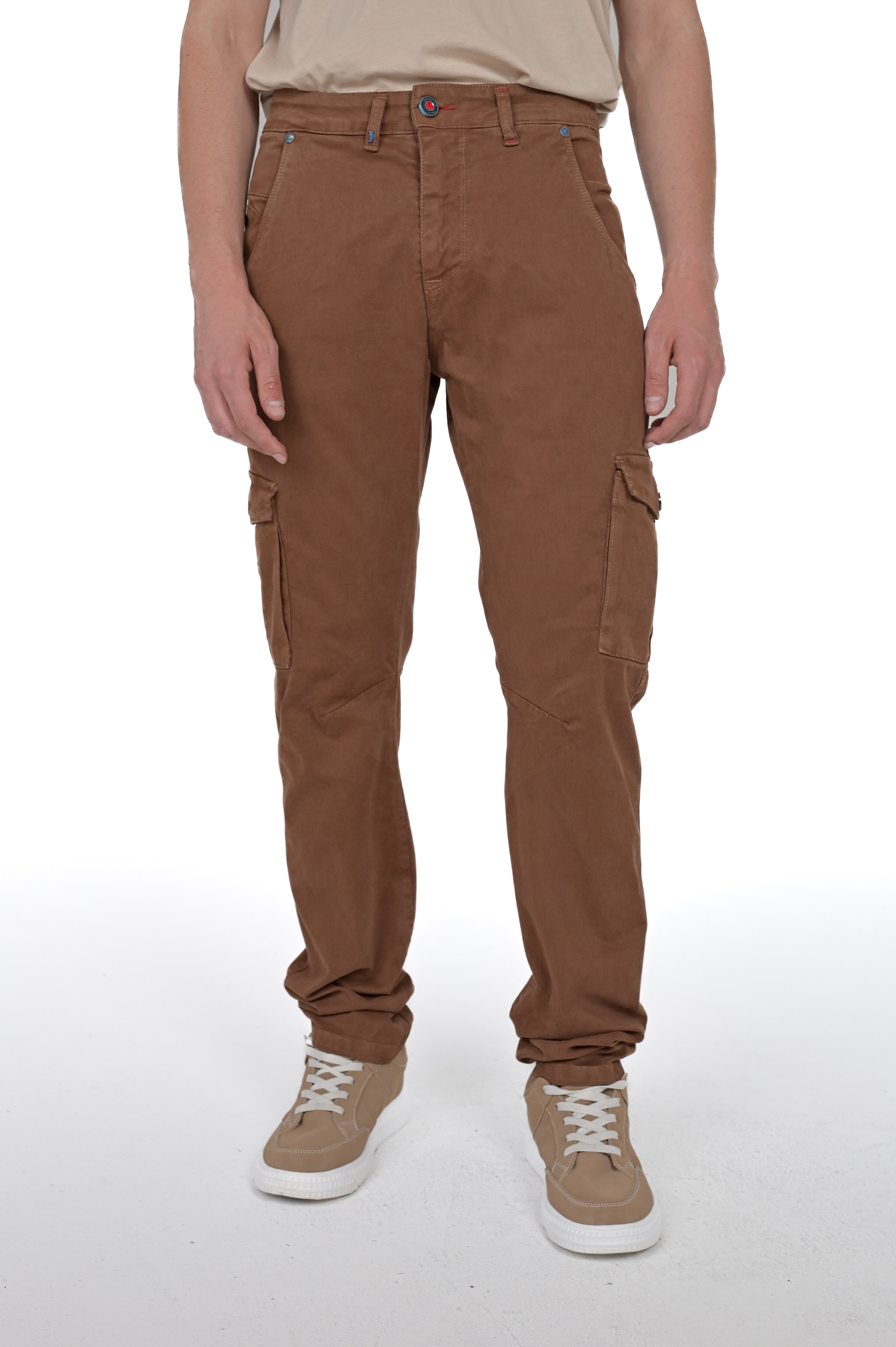 Cezanne beige slim cotton trousers FW24/25