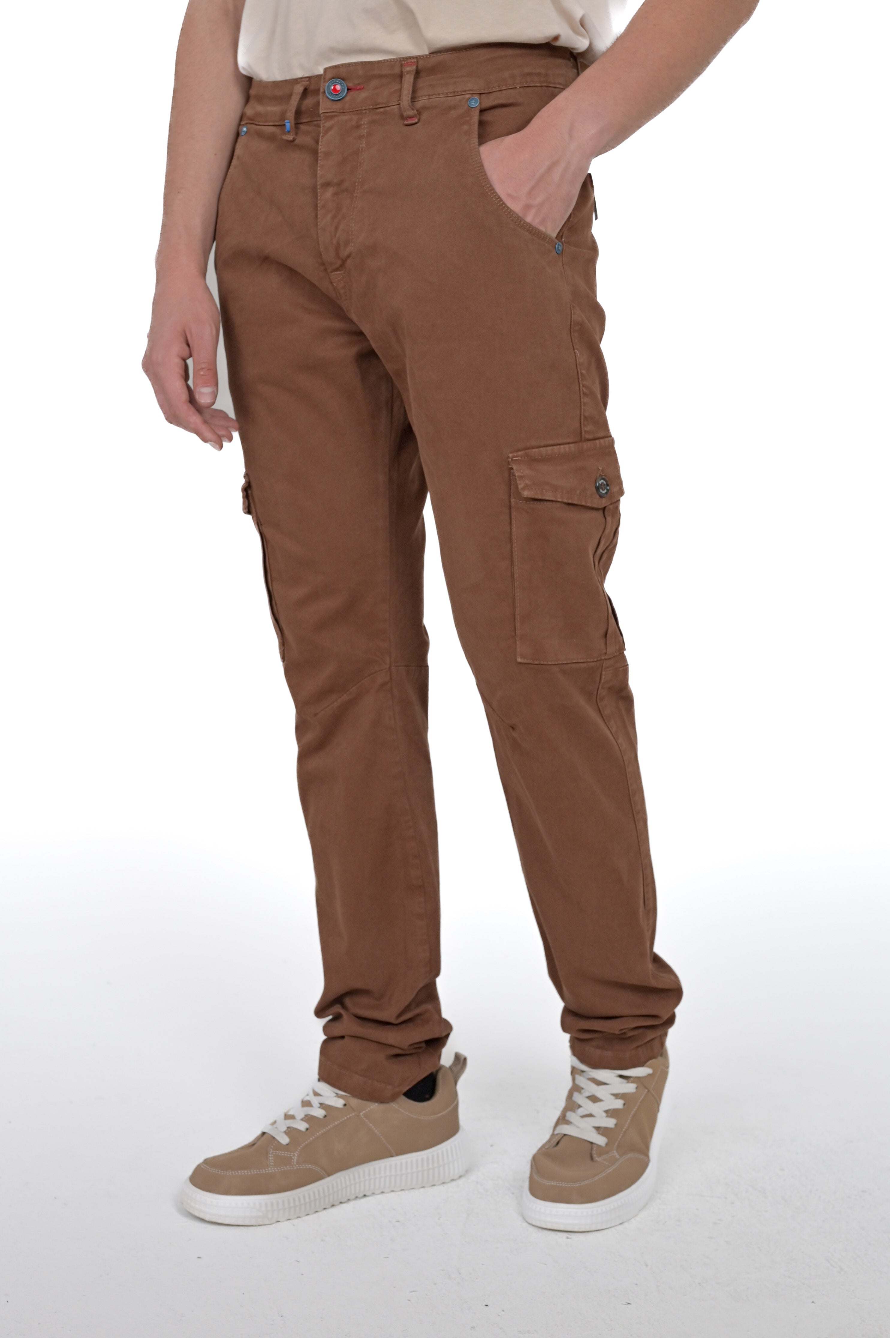 Cezanne beige slim cotton trousers FW24/25