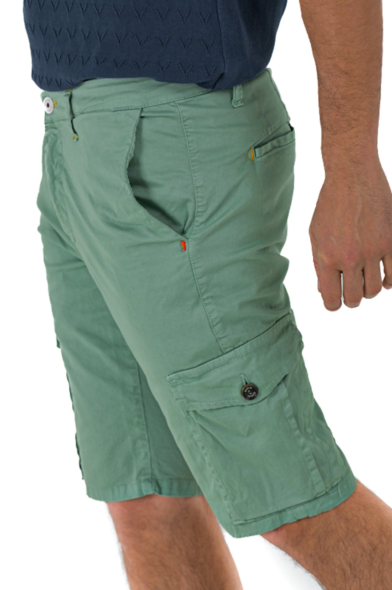 Bermuda in cotone slim Sonic Tascone Verde Acqua