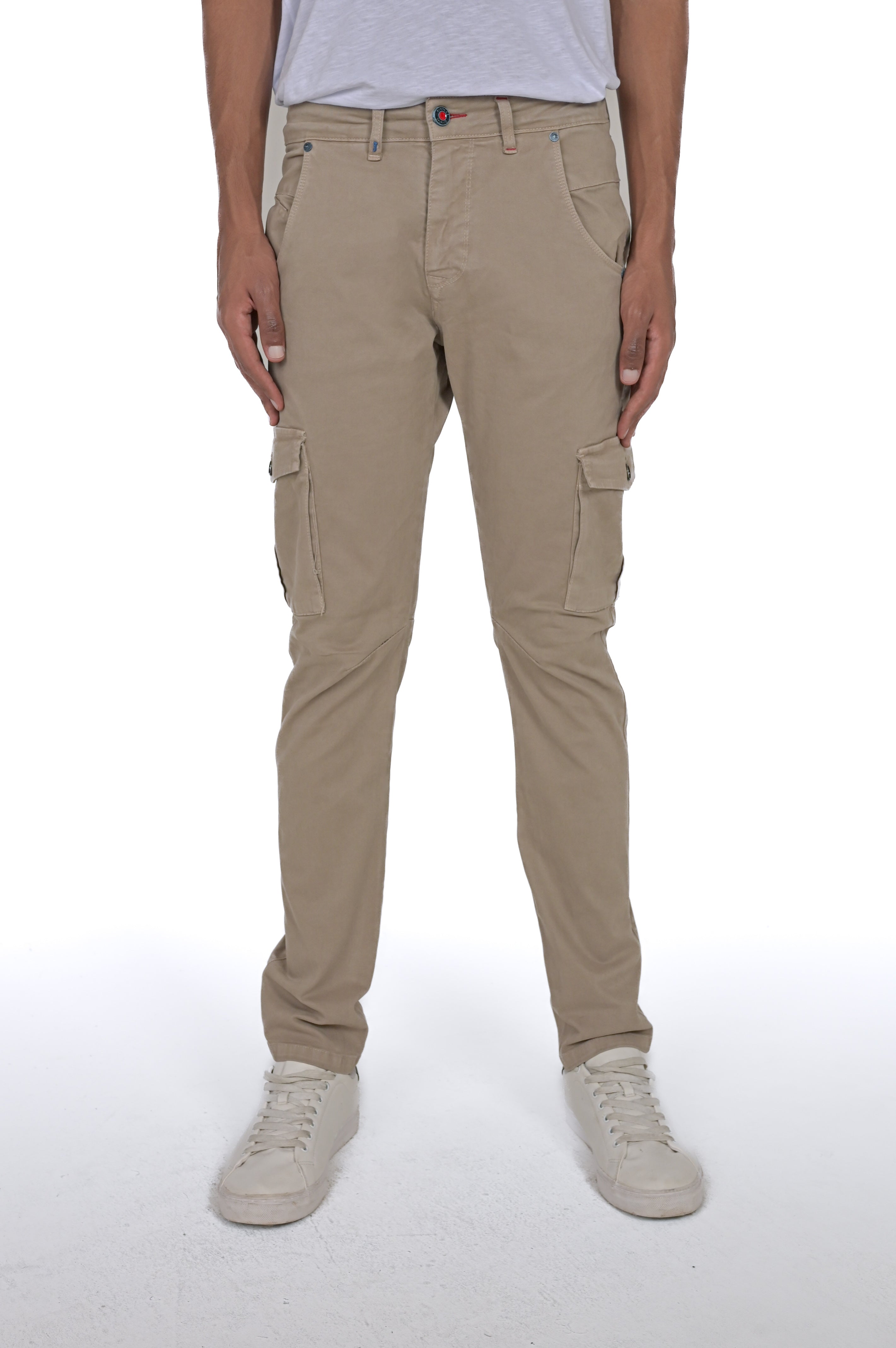 Cezanne beige slim cotton trousers FW24/25