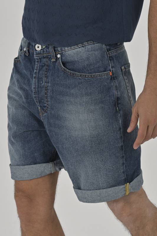 Men's loose fit denim shorts Fruit music medium - Displaj 