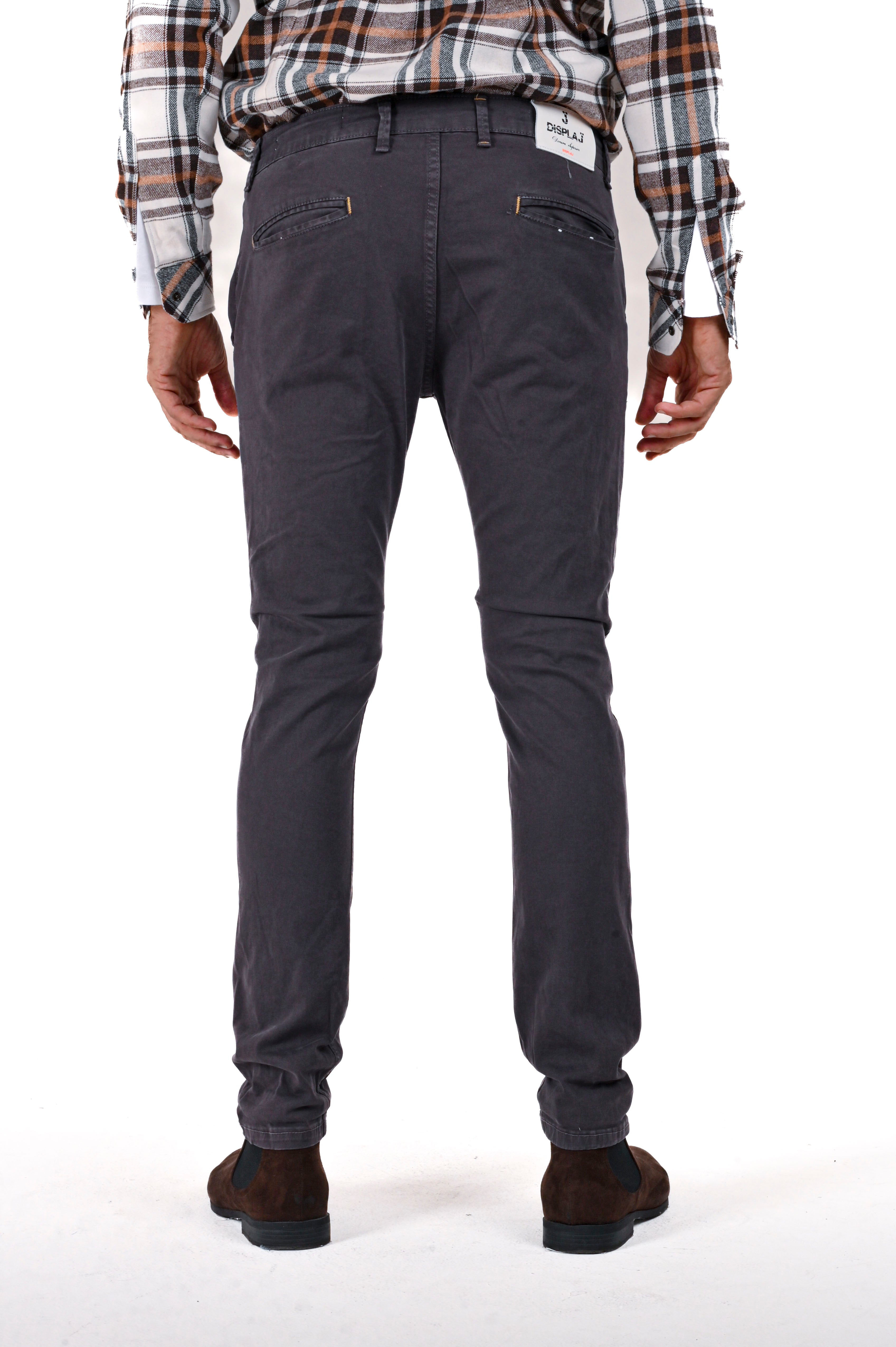 Pantaloni in cotone slim Kinos grigio FW24/25