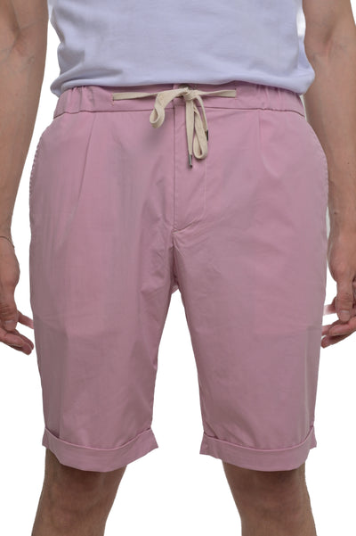 Bermuda in cotone slim Split Ciondolo rosa SS25