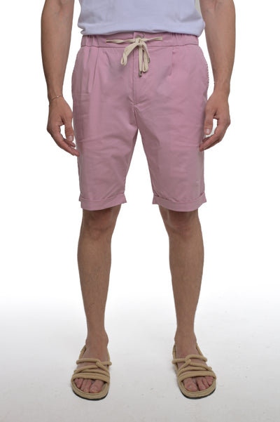 Bermuda in cotone slim Split Ciondolo rosa SS25