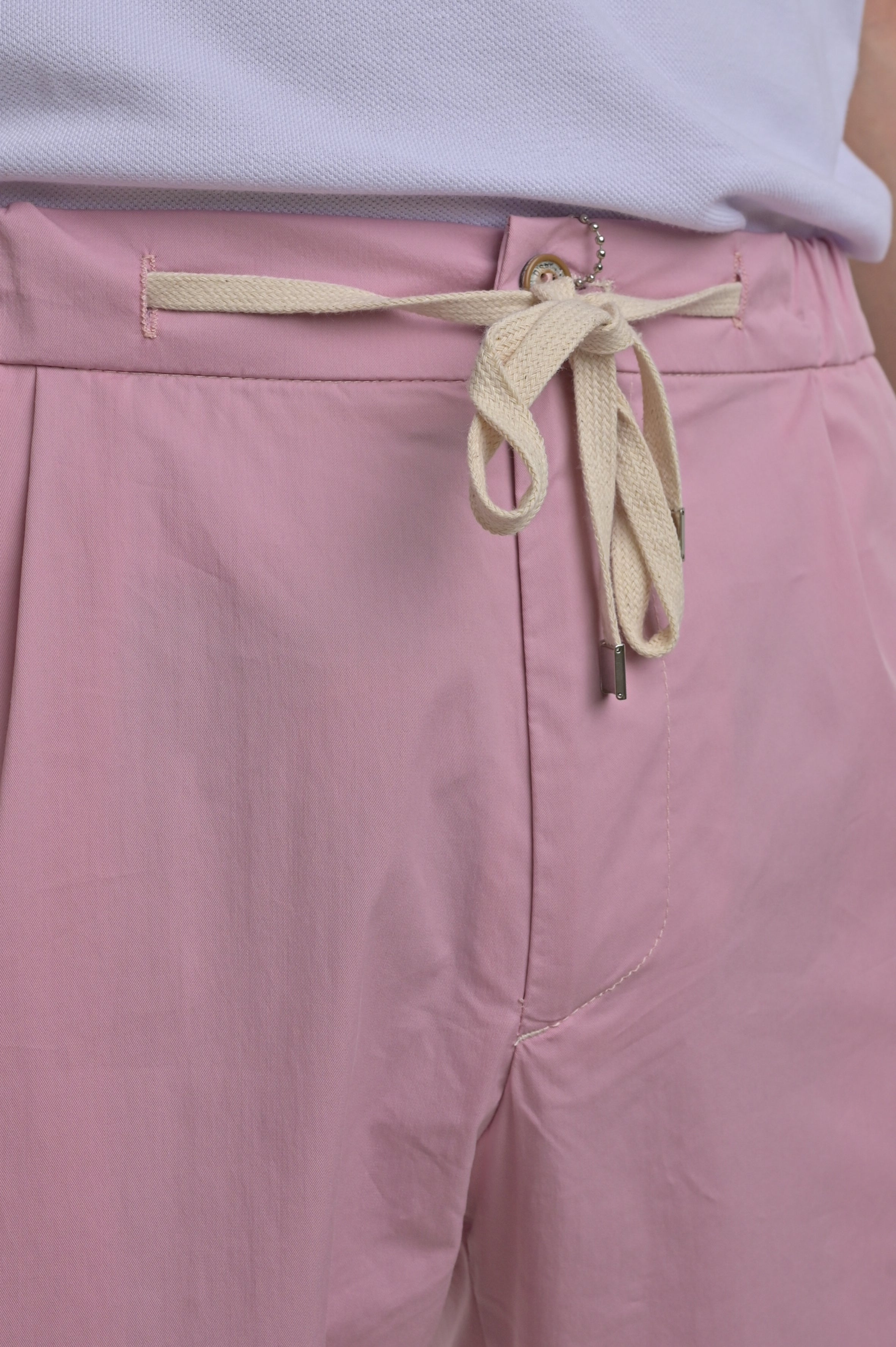 Bermuda in cotone slim Split Ciondolo rosa SS25