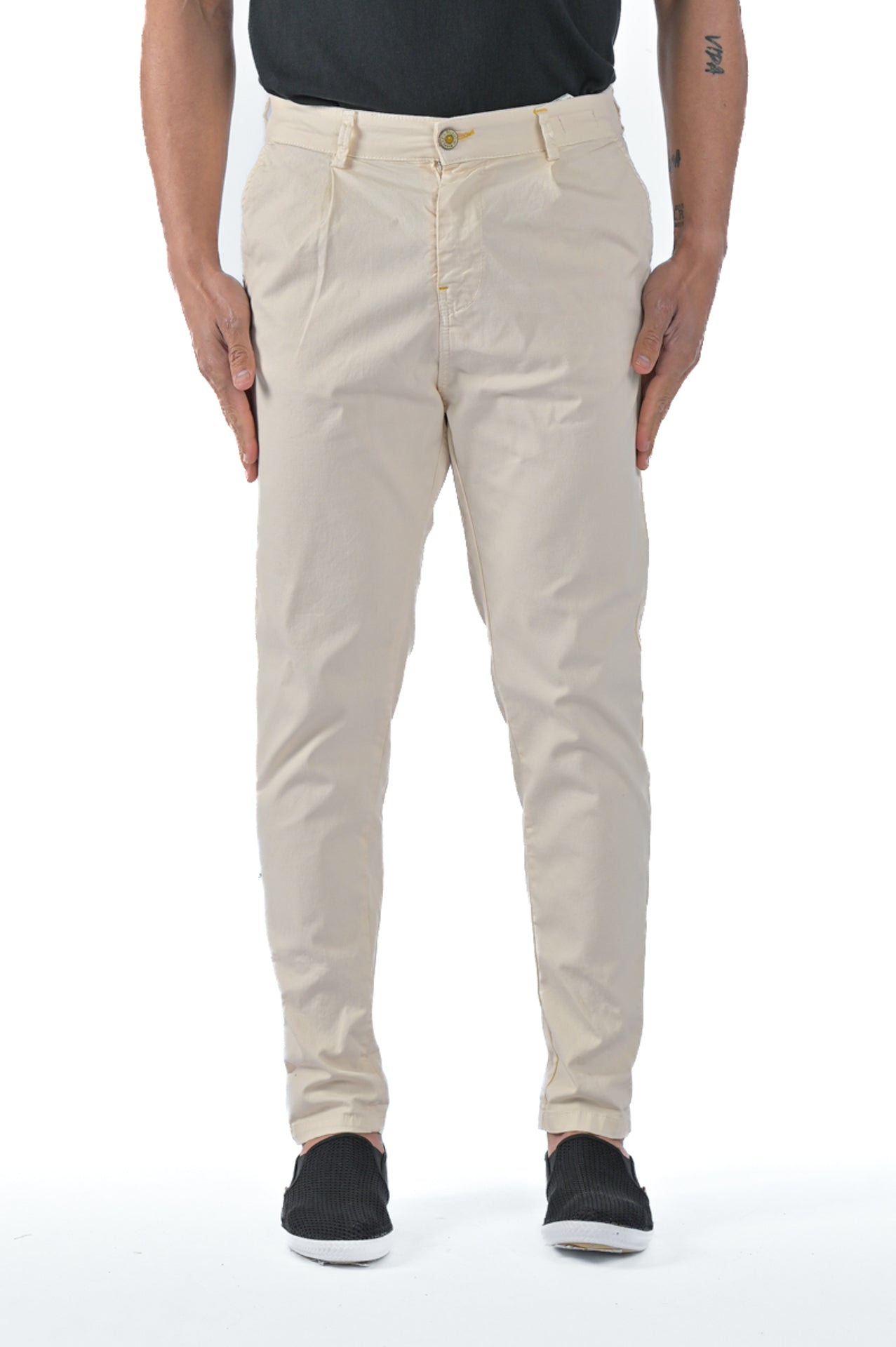 Pantaloni tapered New Private Maldive panna SS23