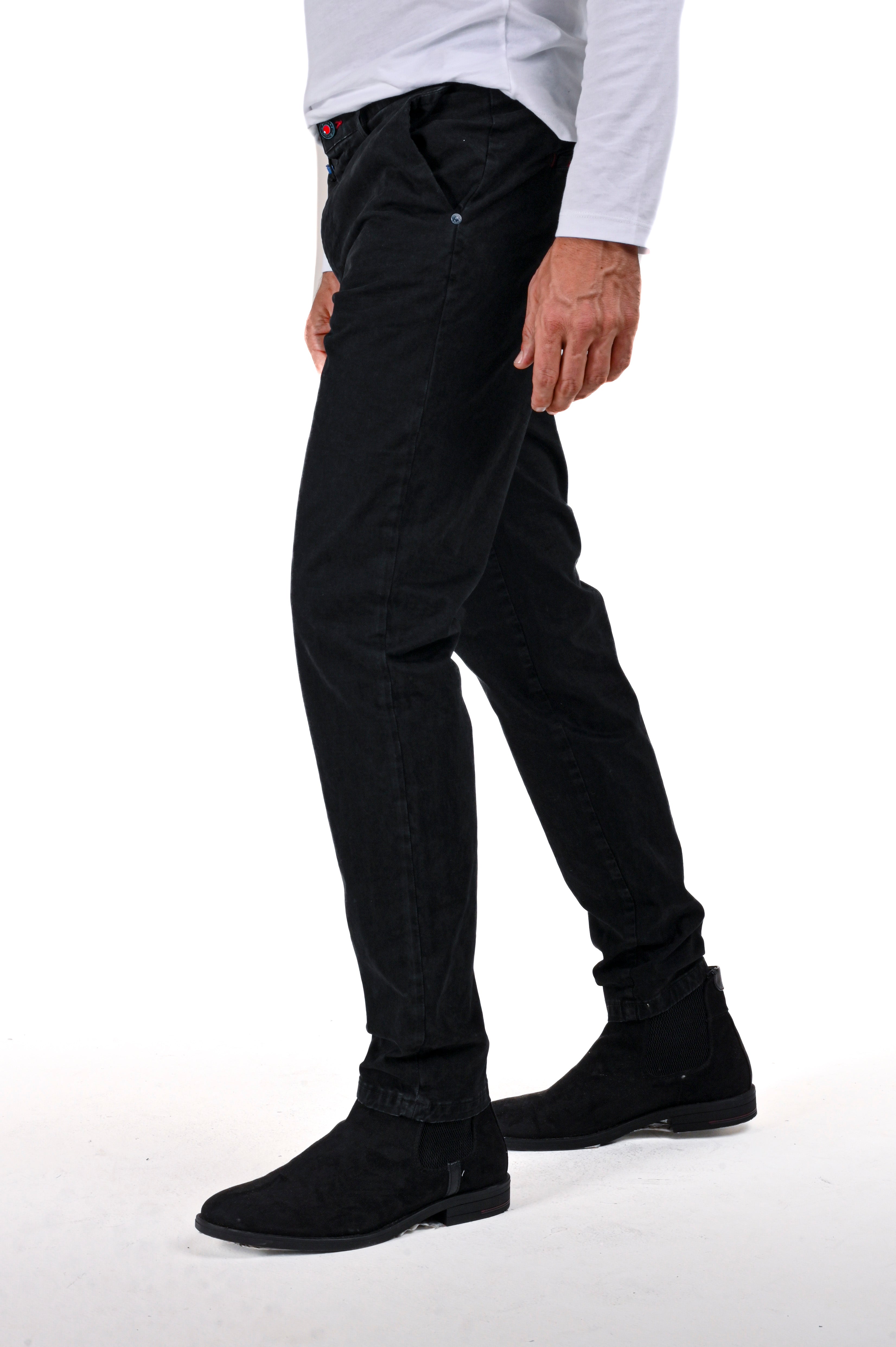 Pantaloni in cotone slim Sonic Raso nero FW24/25