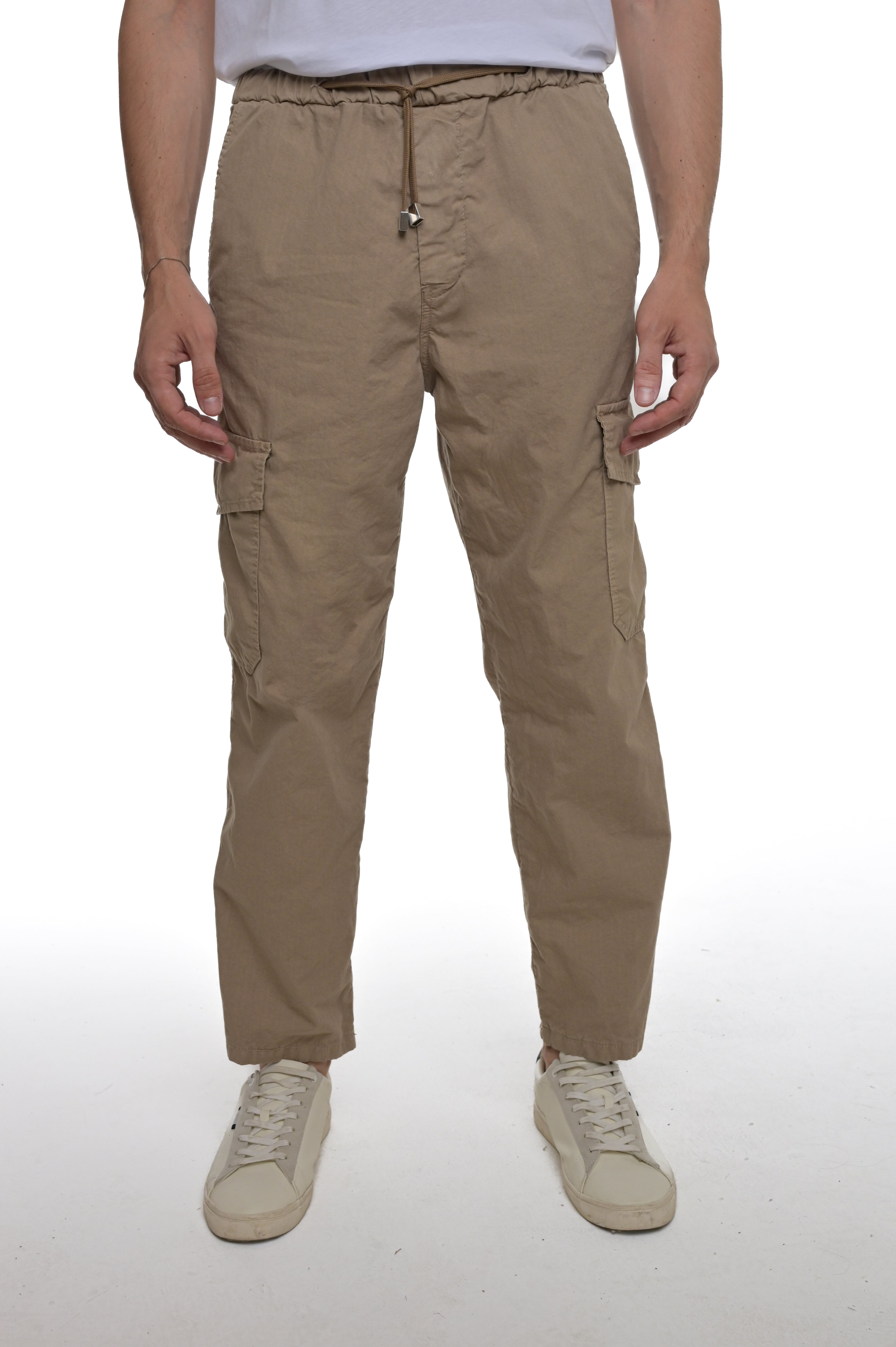 Pantaloni in cotone loose Chrome Lisbona beige SS25