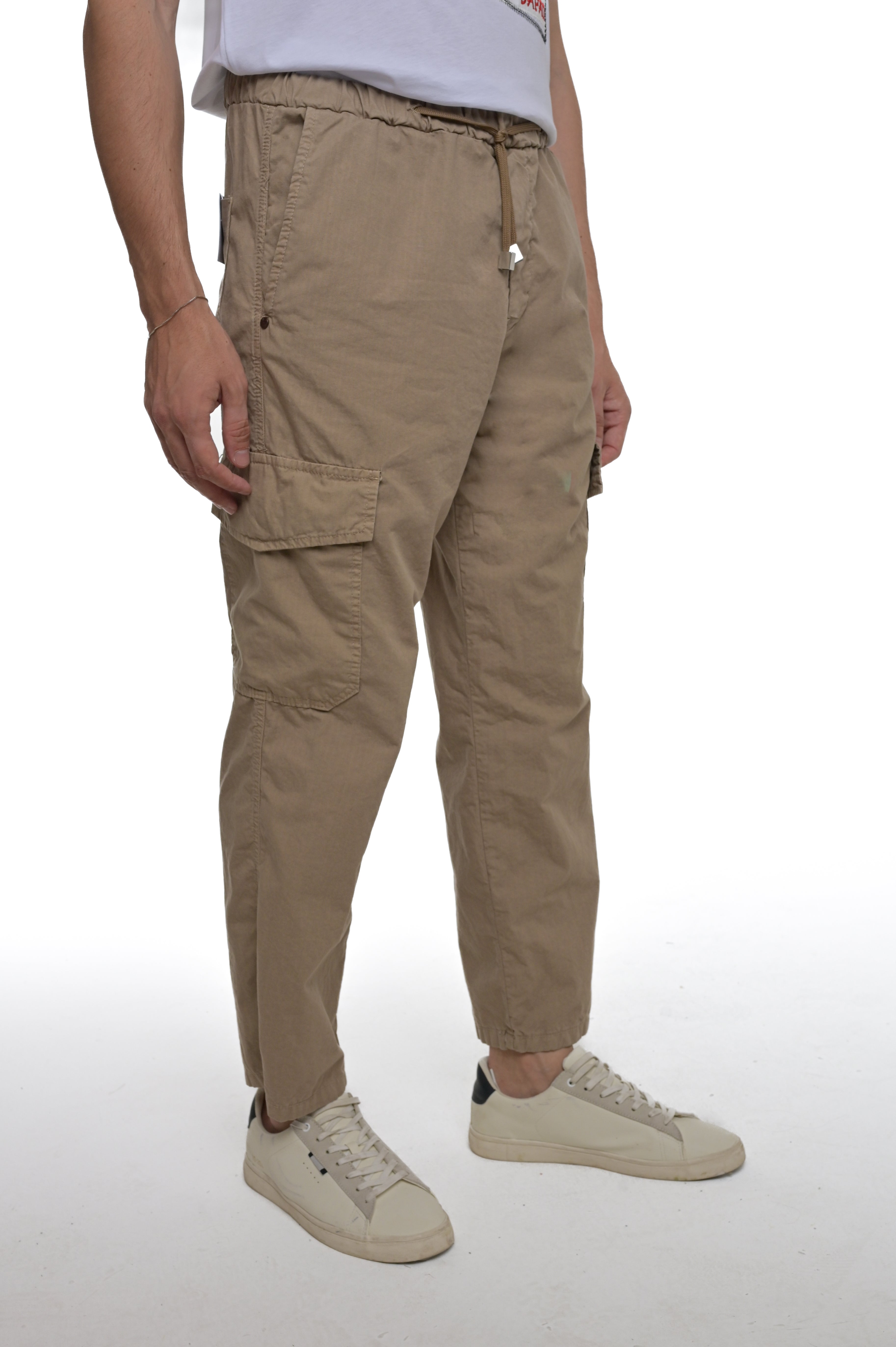 Pantaloni in cotone loose Chrome Lisbona beige SS25