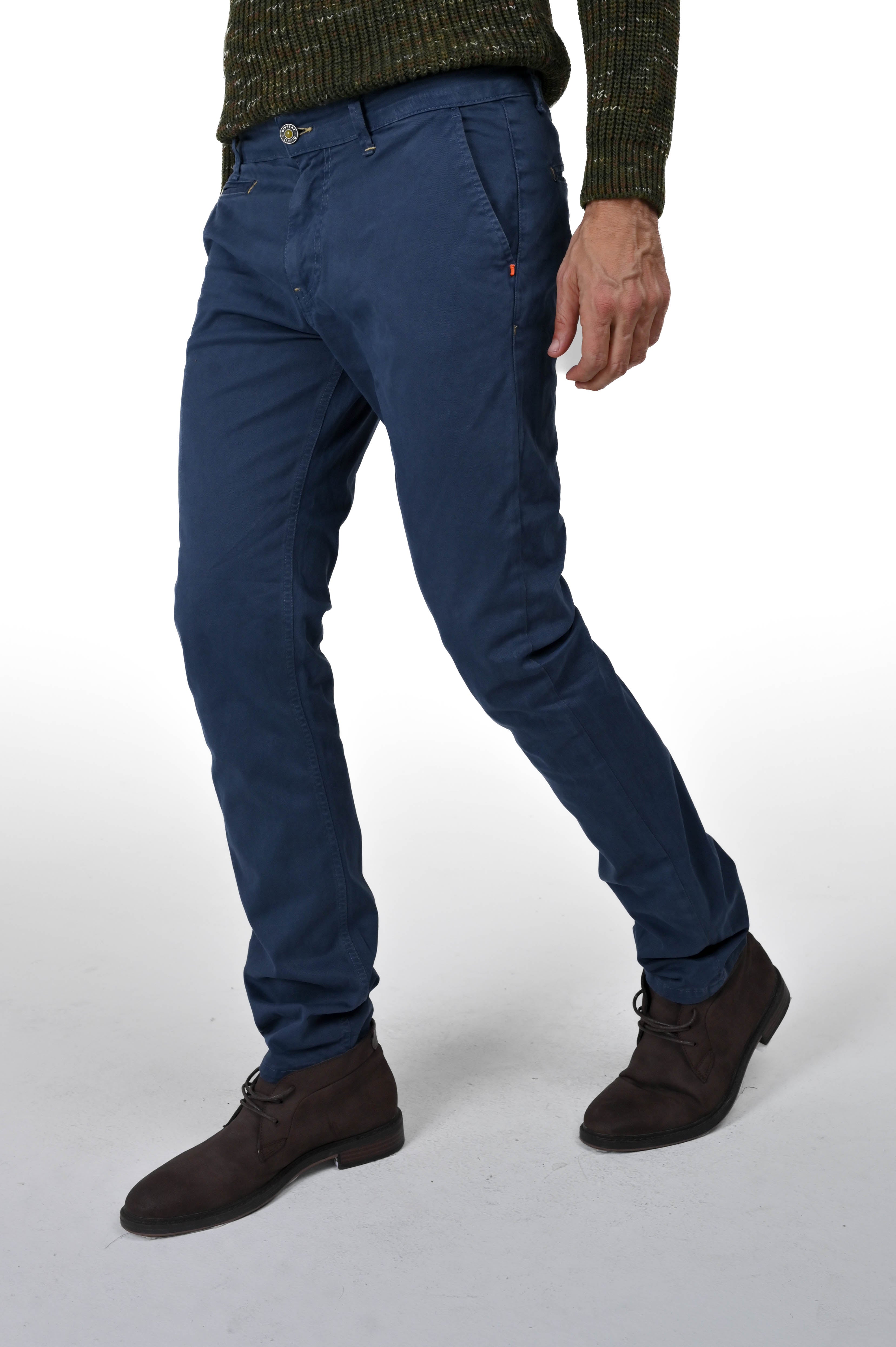 Pantaloni in cotone slim Kinos inchiostro FW24/25