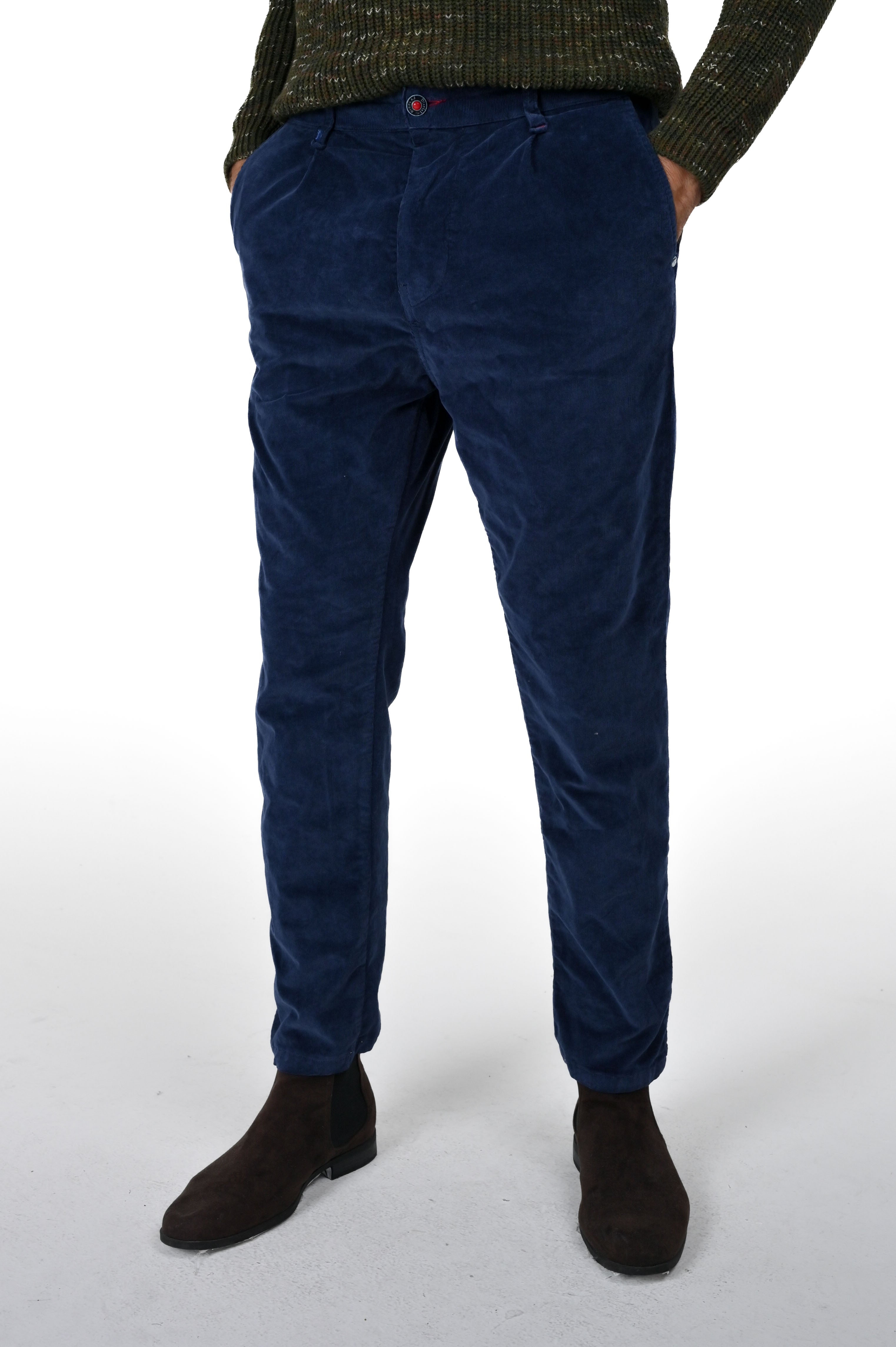 New Private Gab Blue Tapered Cotton Pants FW24/25