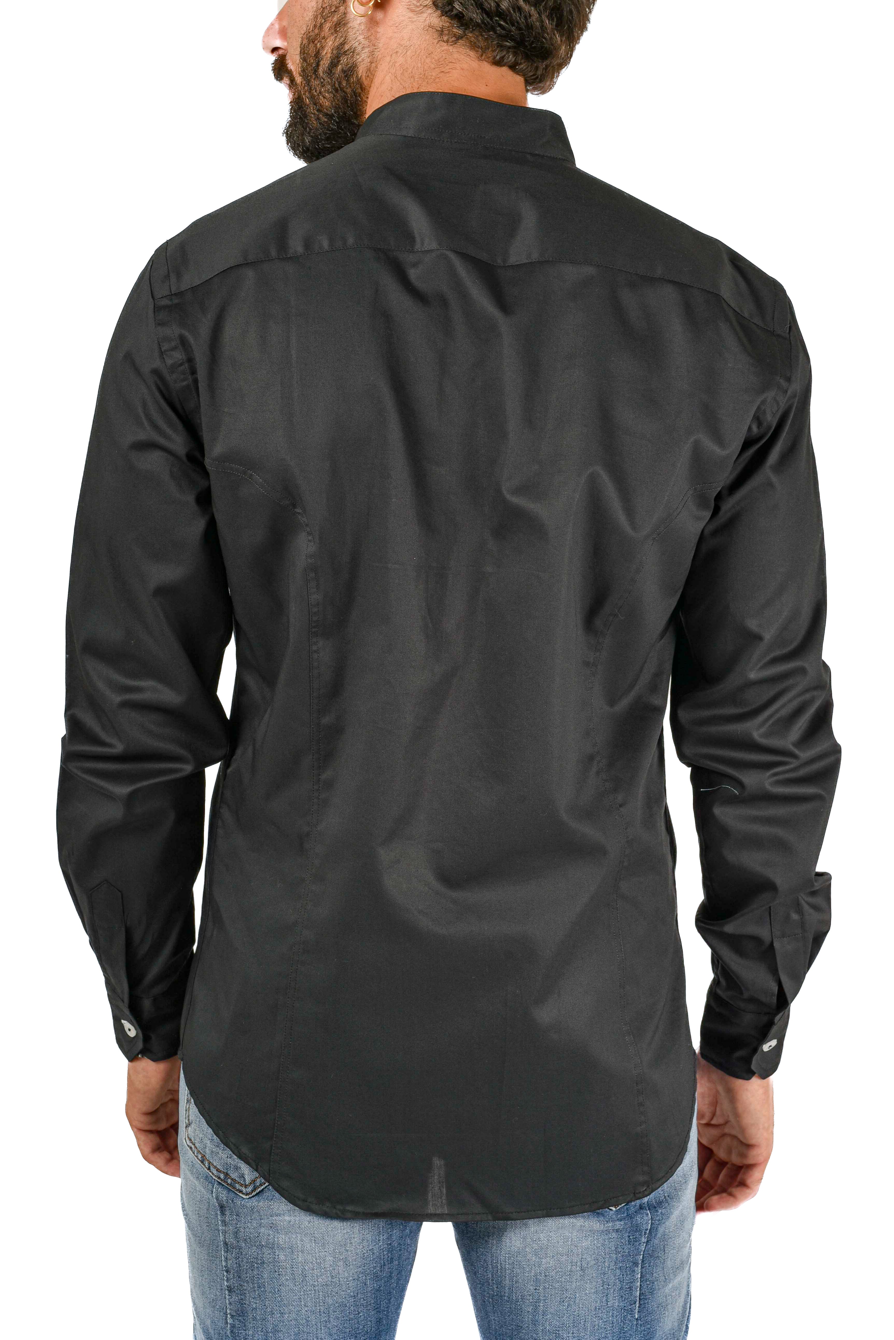 Camicia collo coreano slim Pista