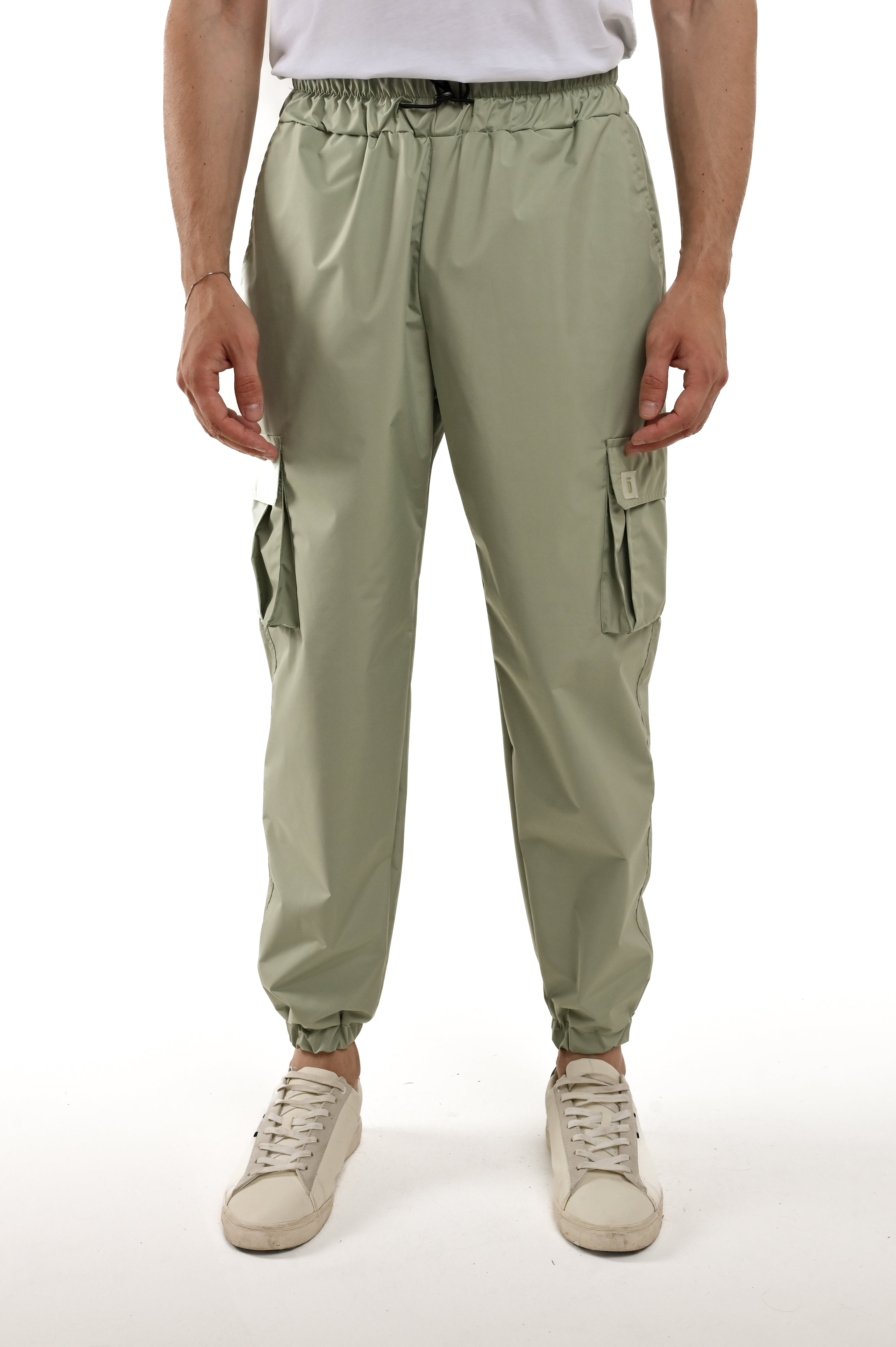 Pantaloni in cotone regular Detroit NY verde acqua SS25