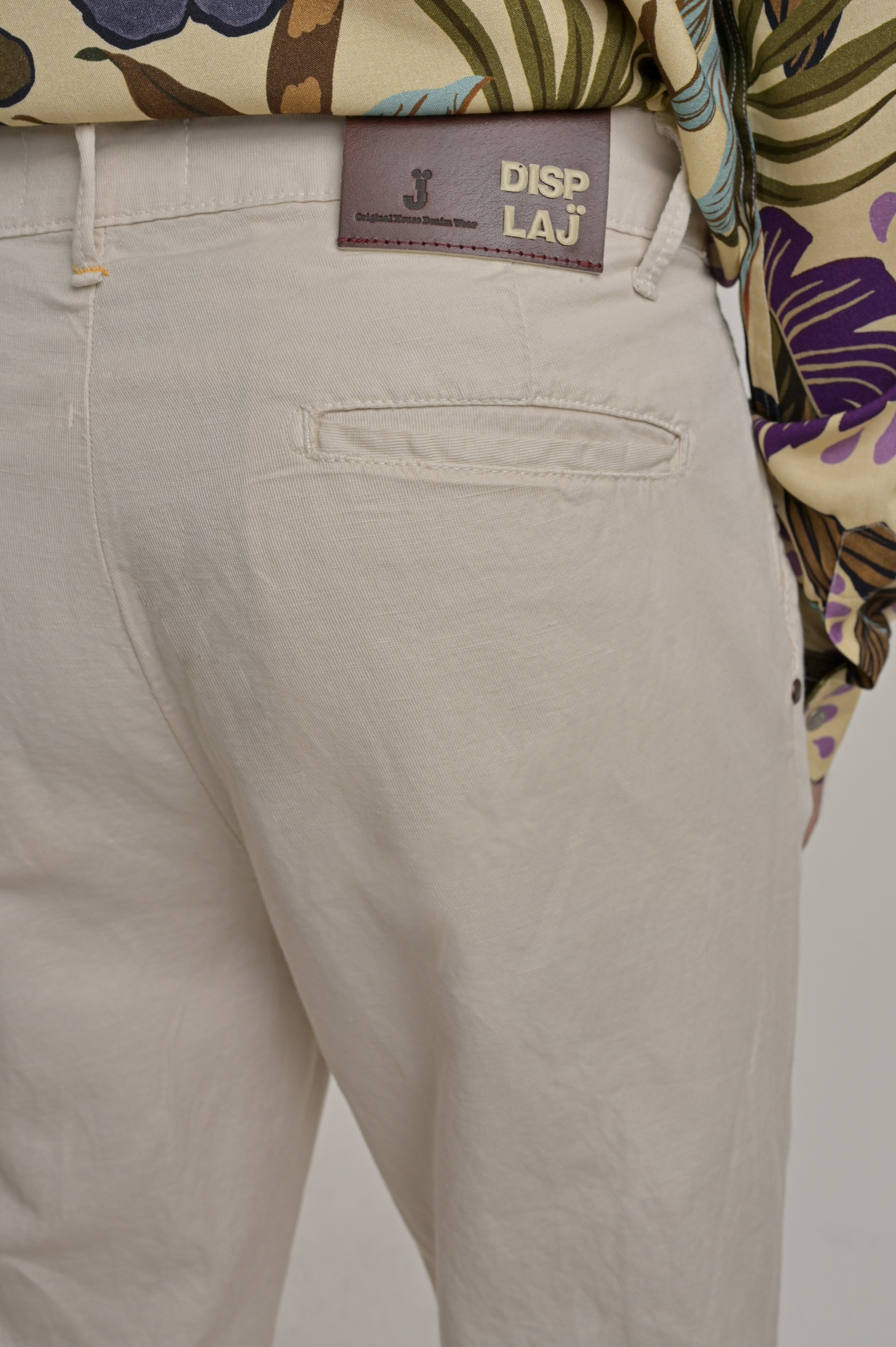 Pantaloni in cotone tapered New Private Canarie panna SS25