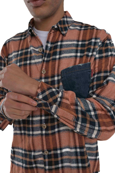 Regular Low Over Orange Flannel Shirt FW24/25