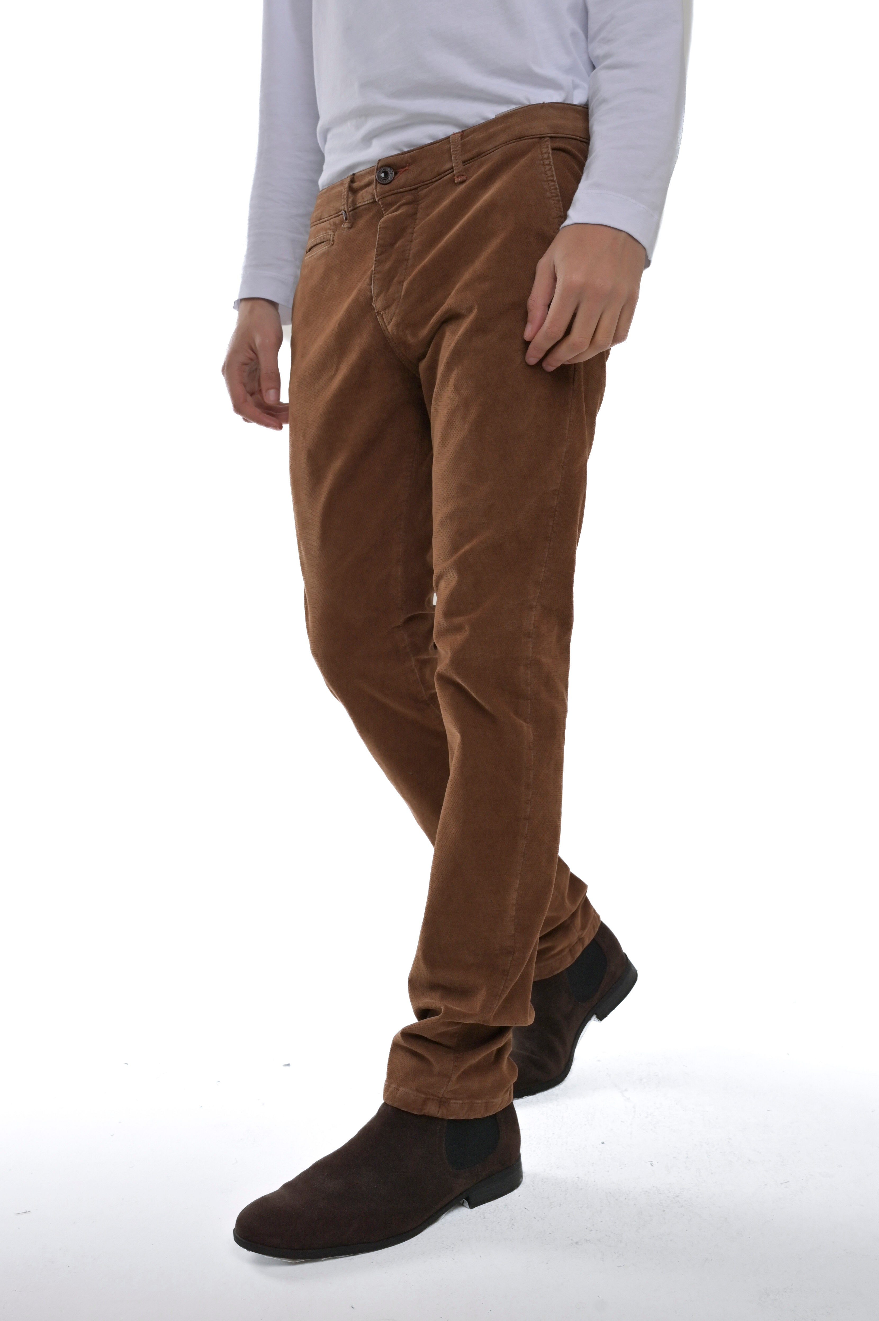 Pantaloni in velluto slim Kinos Terra bruciato FW24/25