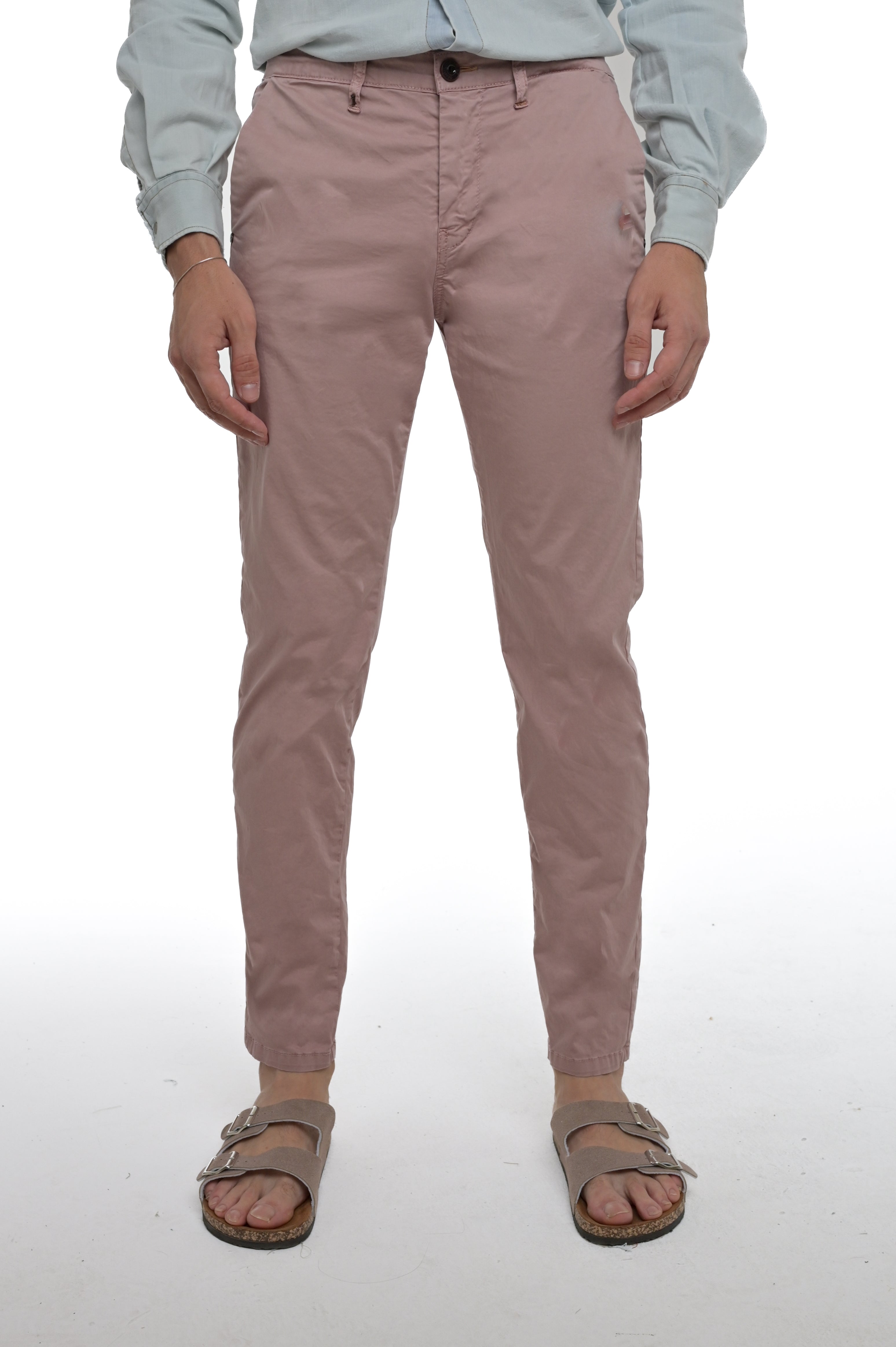 Pantaloni in cotone slim Sonic Raso Ricamo rosa SS25