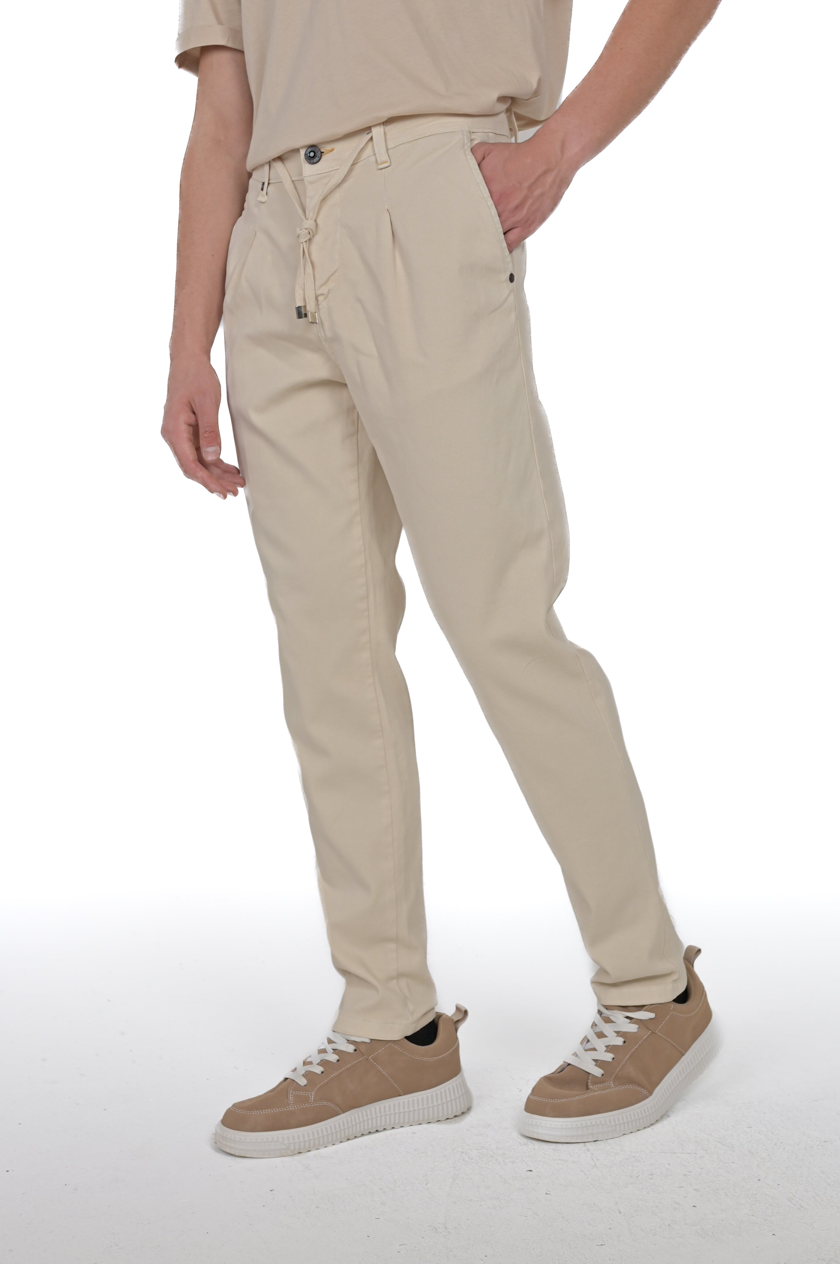 Different Berlino beige regular cotton trousers FW24/25