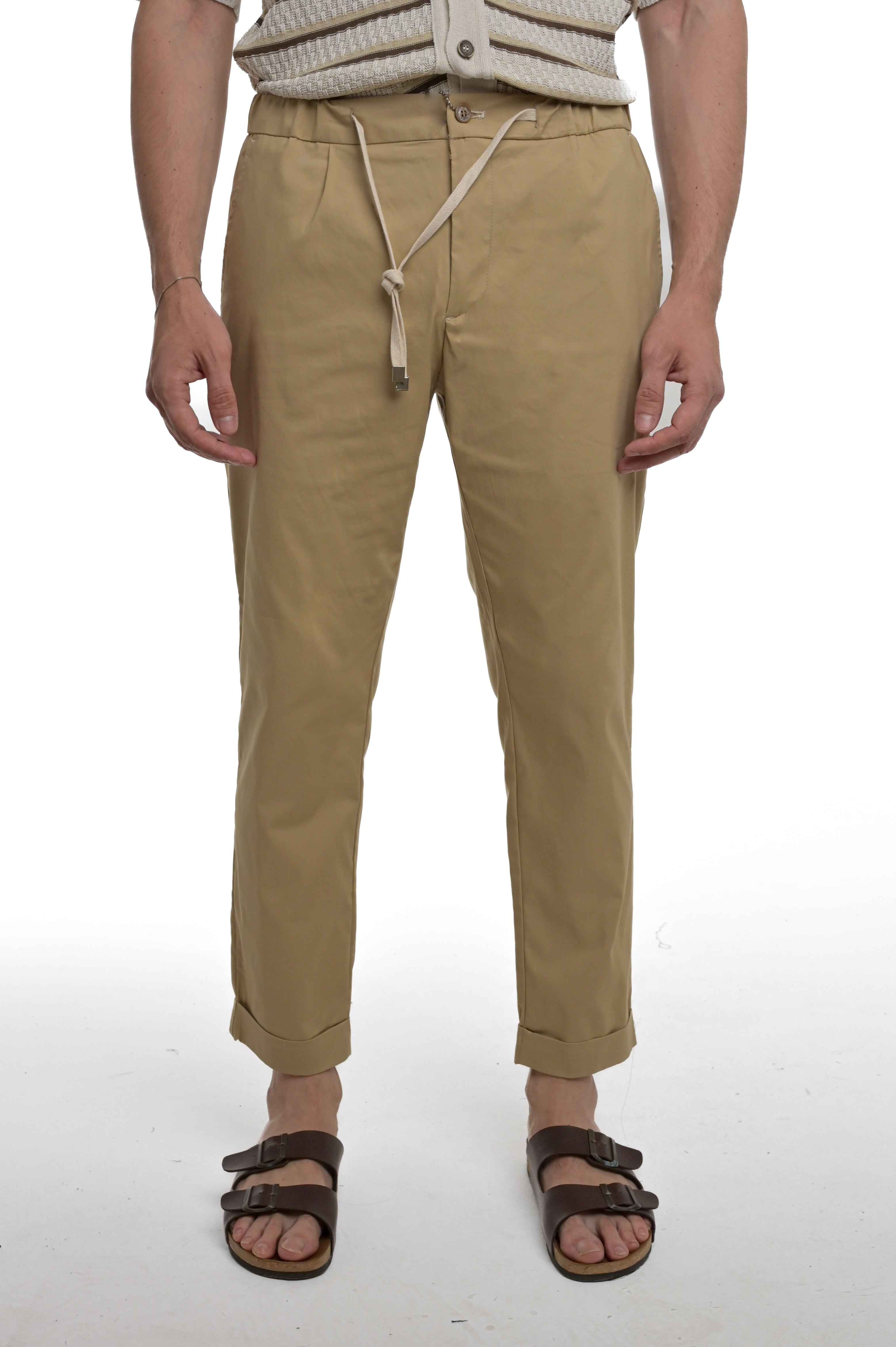 Pantaloni Classici regular Net VCT cammello SS25