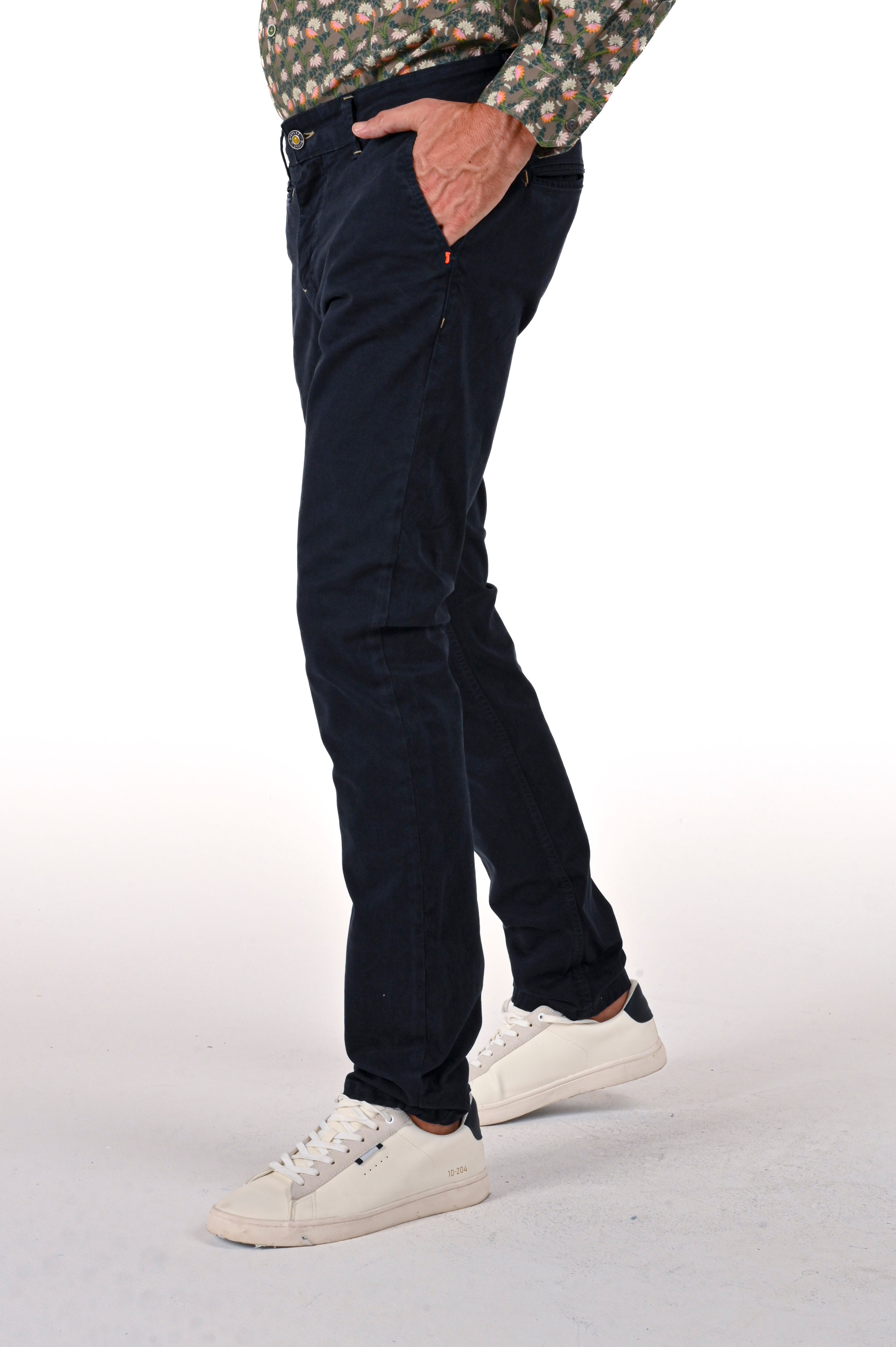 Pantaloni in cotone slim Kinos blu FW24/25