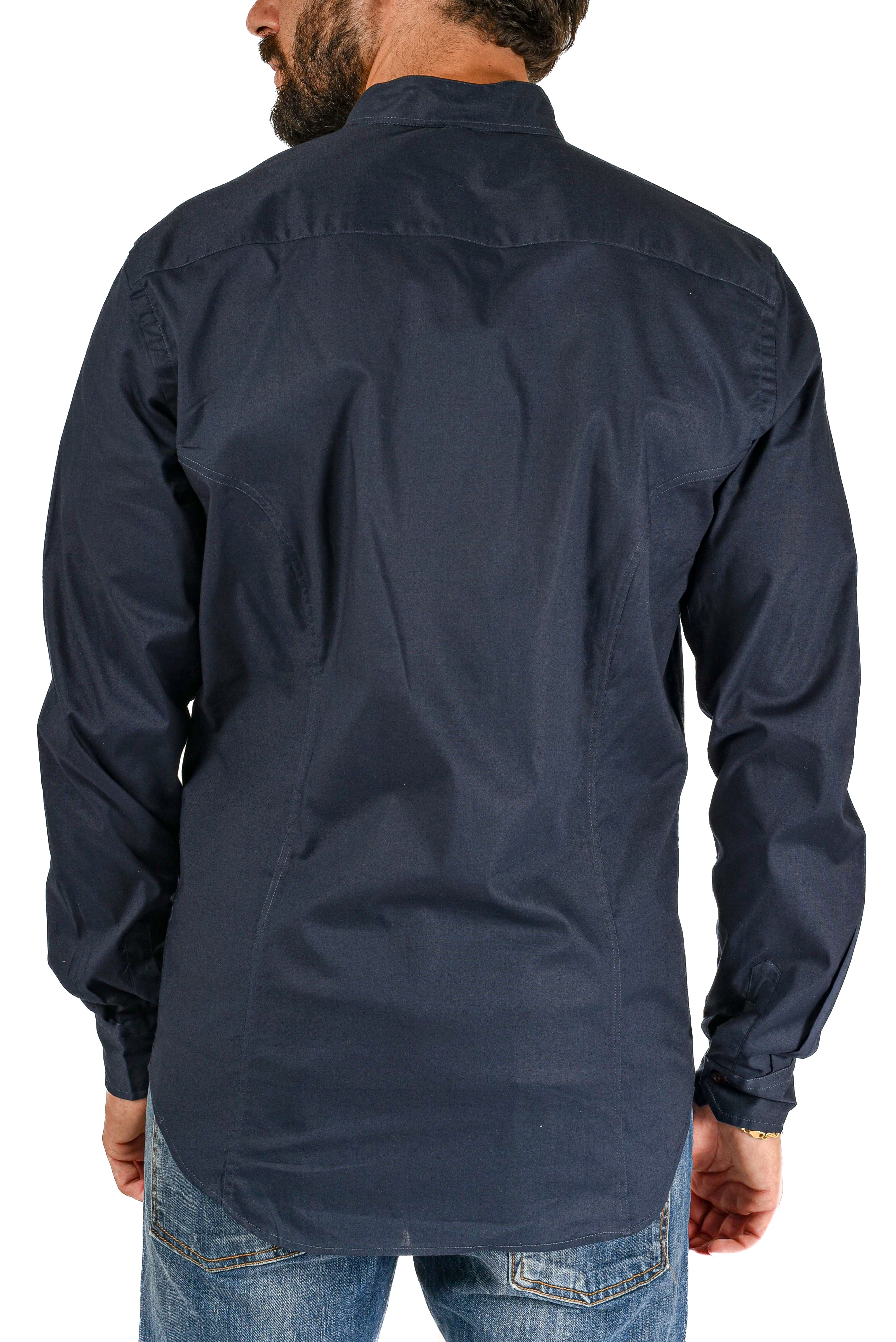 Camicia collo coreano slim Pista