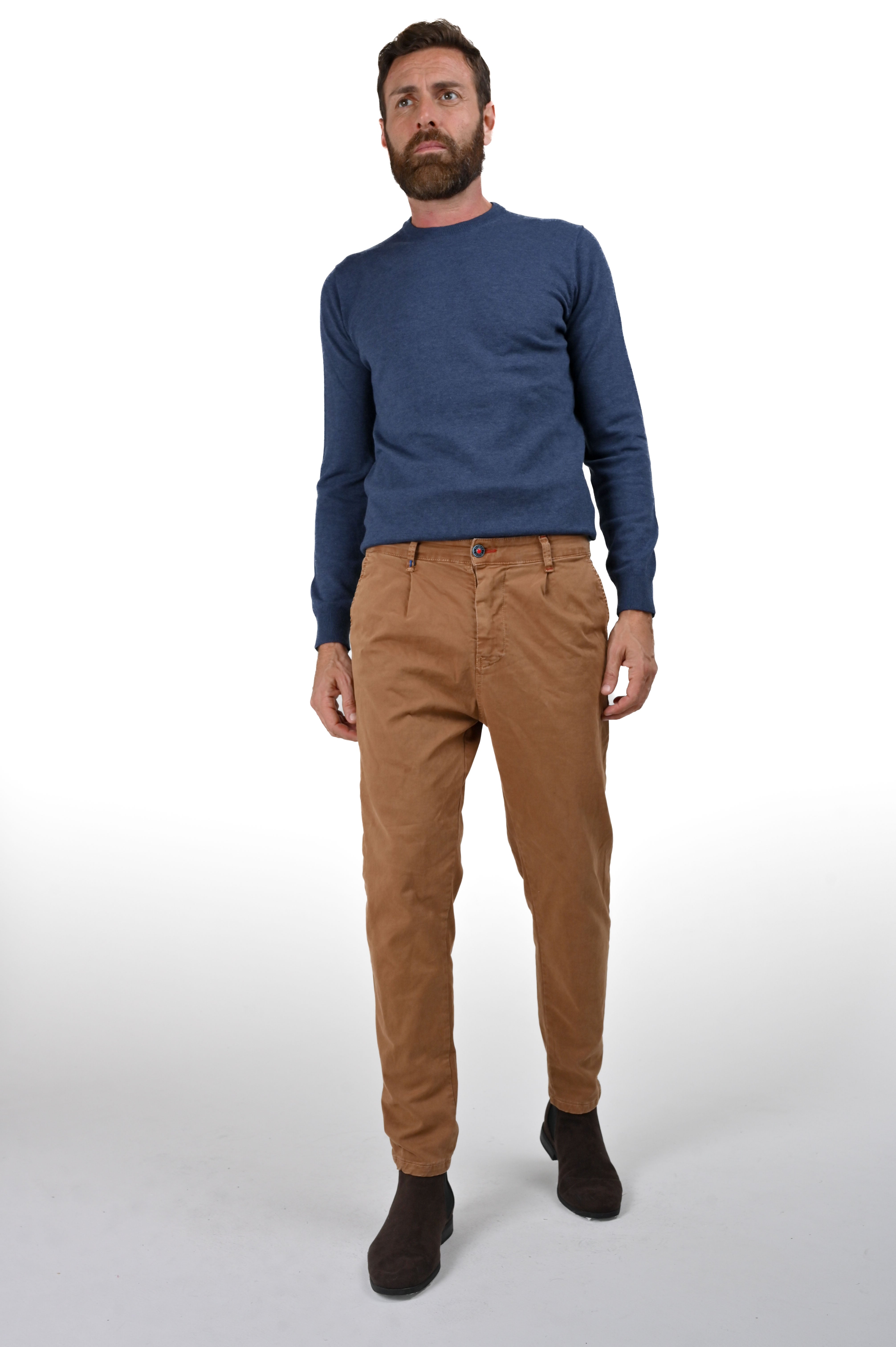 Pantaloni in cotone tapered New Private Gab Biscotto FW24/25