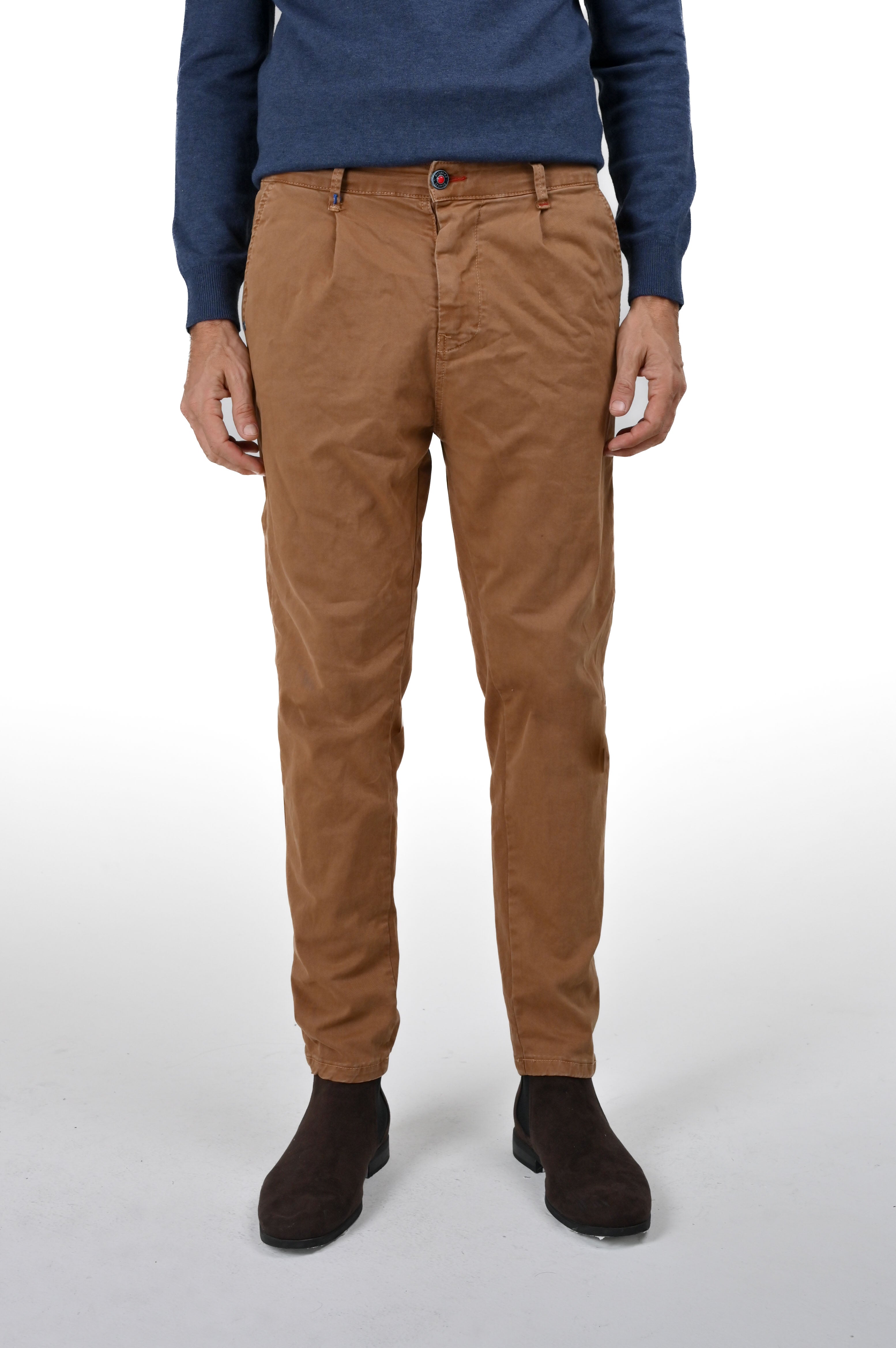 Pantaloni in cotone tapered New Private Gab Biscotto FW24/25