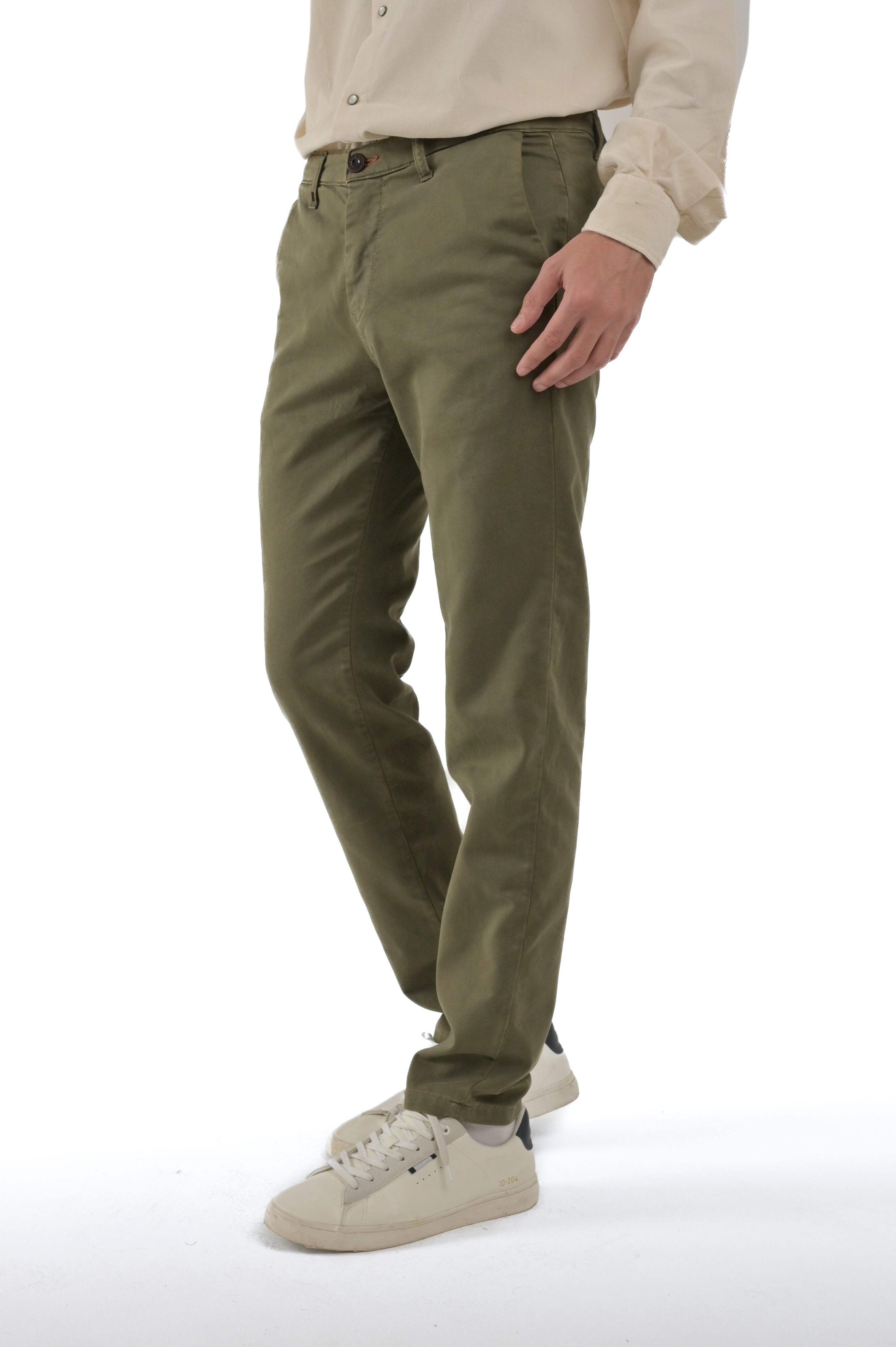 Pantaloni in cotone slim Sonic Kyle verde FW24/25