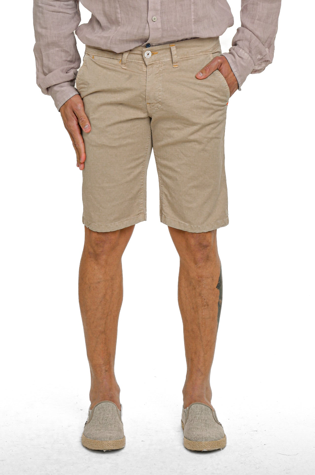 Bermuda in cotone slim Martin Beige SS26