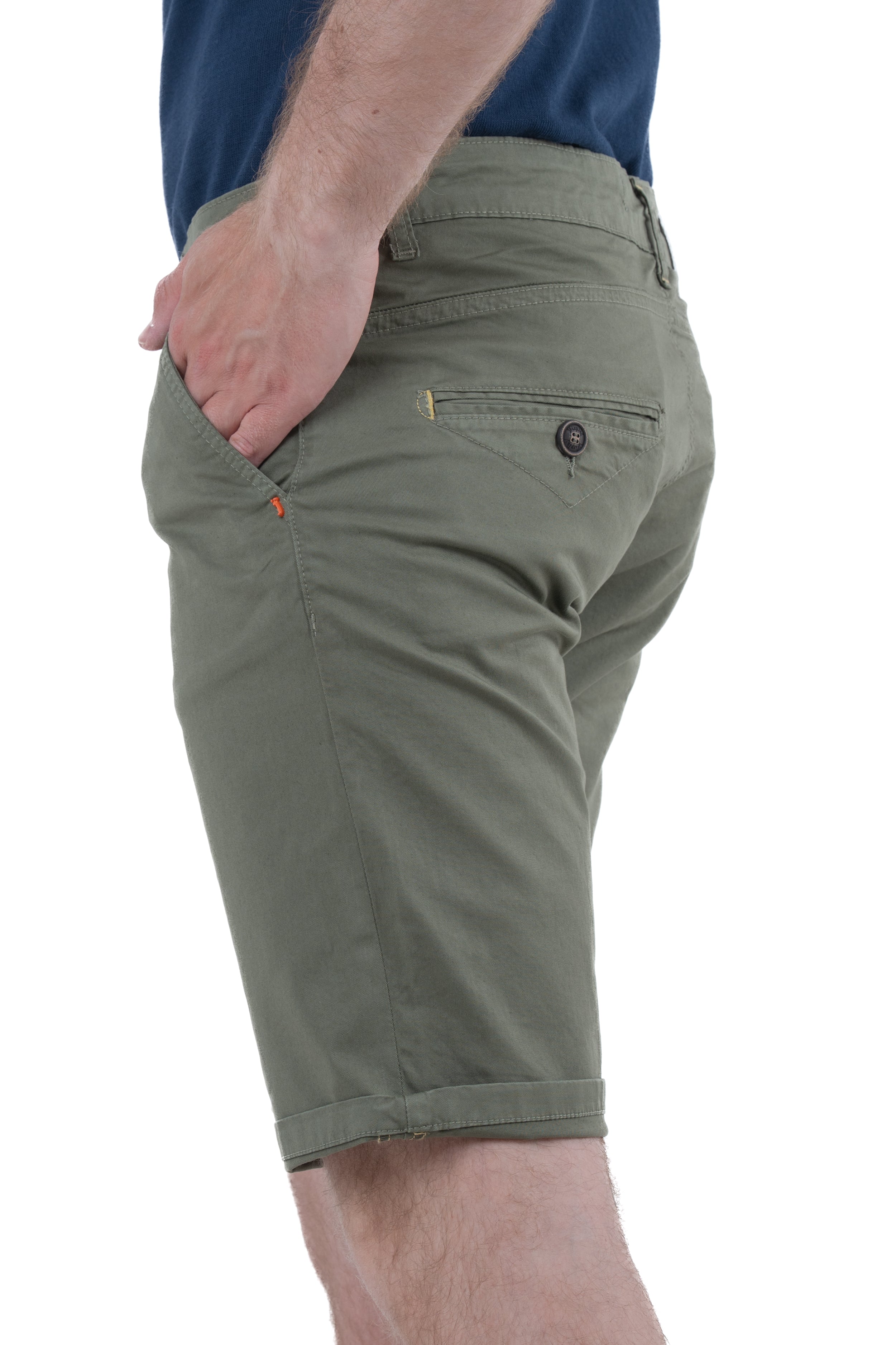 Bermuda in cotone slim Cristian Raso verde SS26