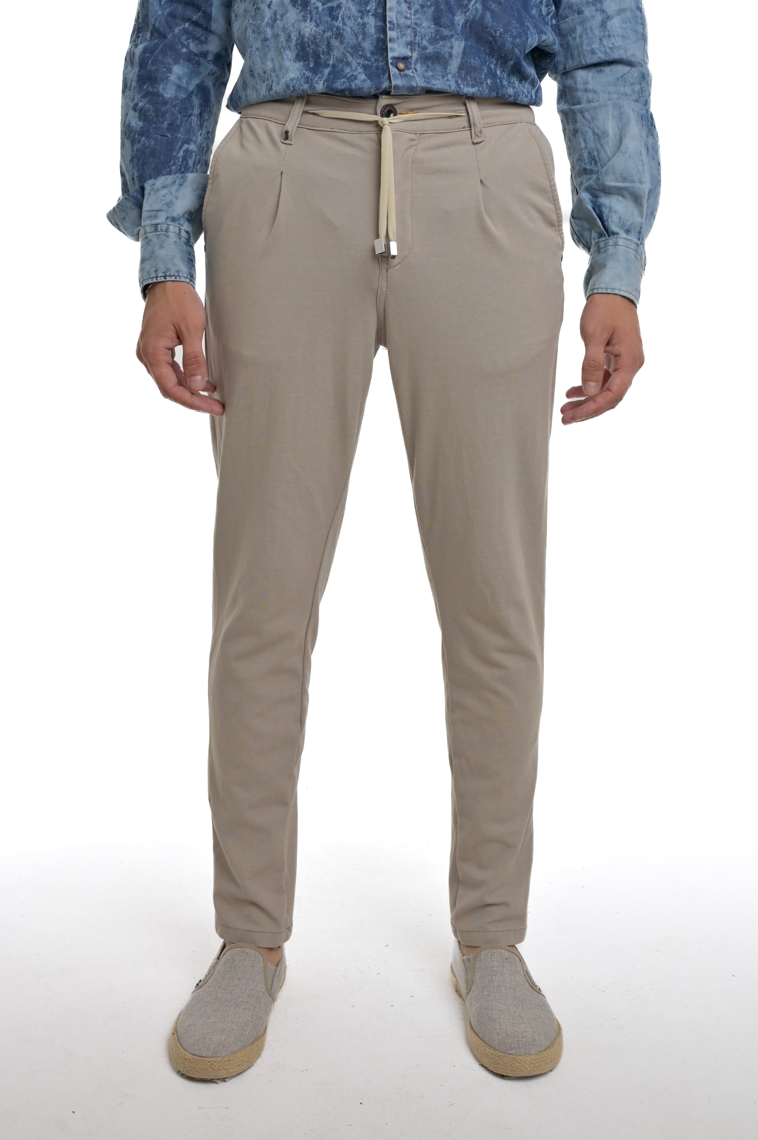 Pantaloni in cotone regular Different Dream beige SS25