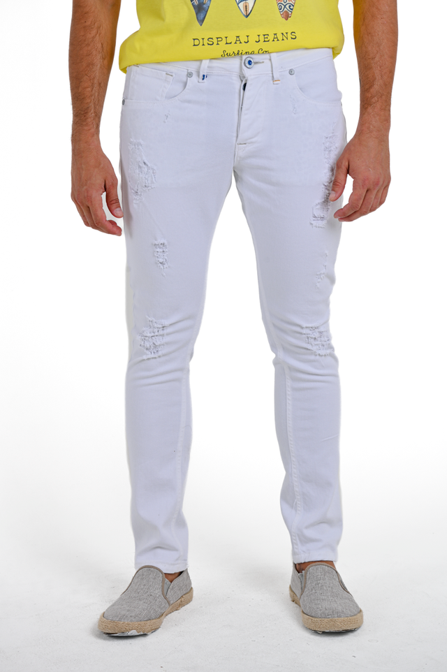 Pantaloni slim New London E26 Bianco SS24