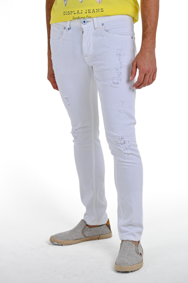 Pantaloni slim New London E26 Bianco SS24