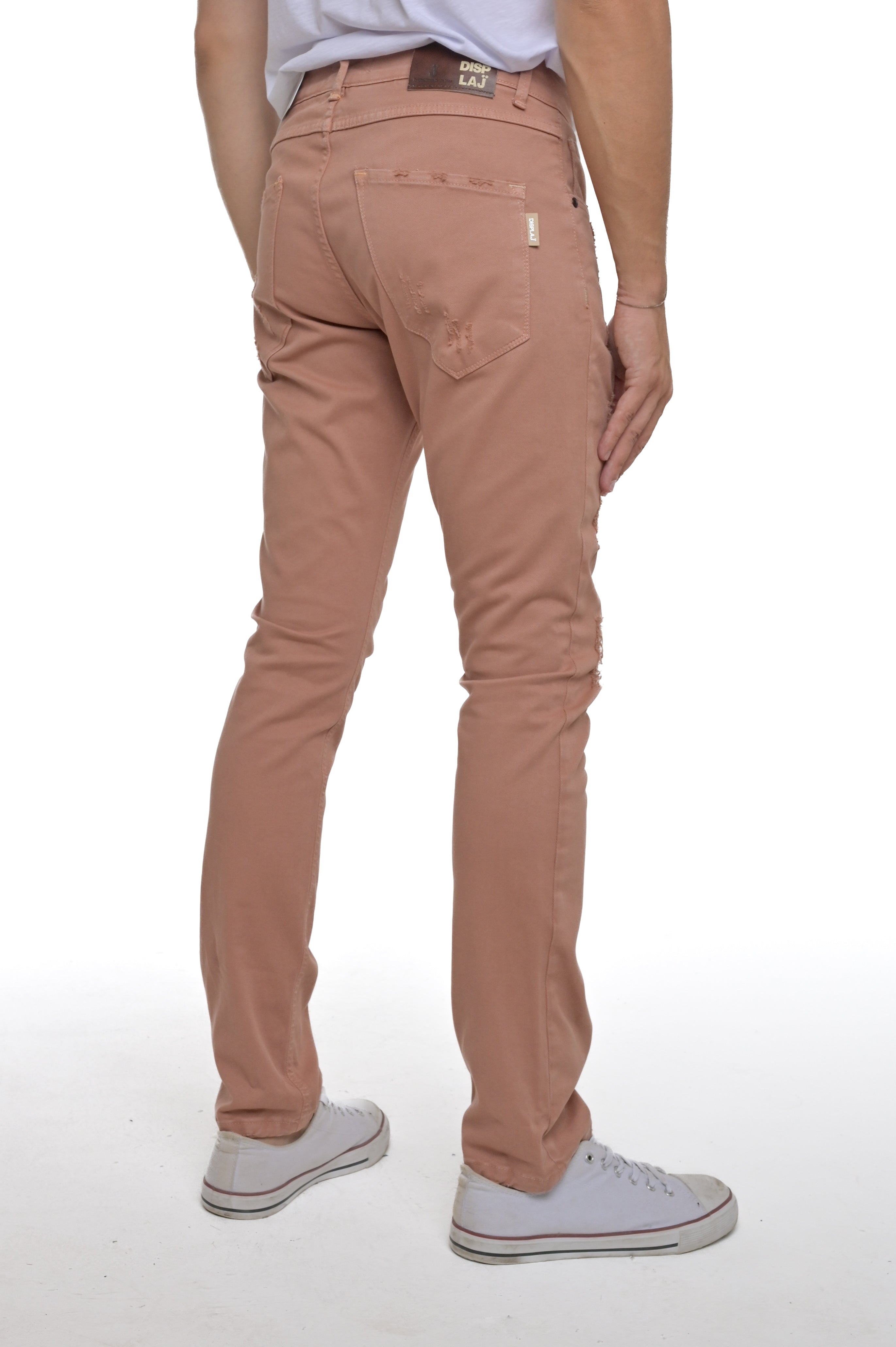 Pantaloni in cotone slim New London PE 2590 rosa SS25